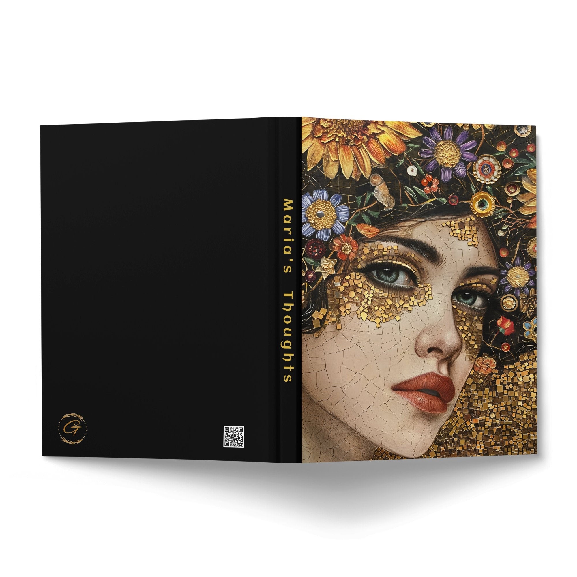 Artistic Floral Mosaic Woman's Notebook, Journal with Colorful Flower Design