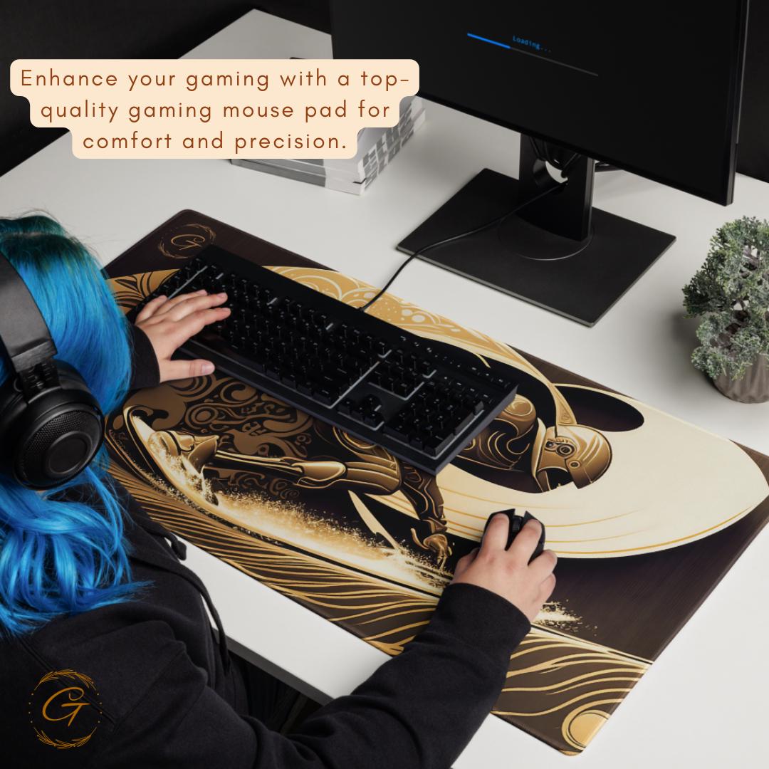 Space Surfer Design Gaming Mouse Pad, Large Desk Mat Artistic Design Office Desk Accessory Waterproof and Non-Slip Unique Computer Mouse Pad