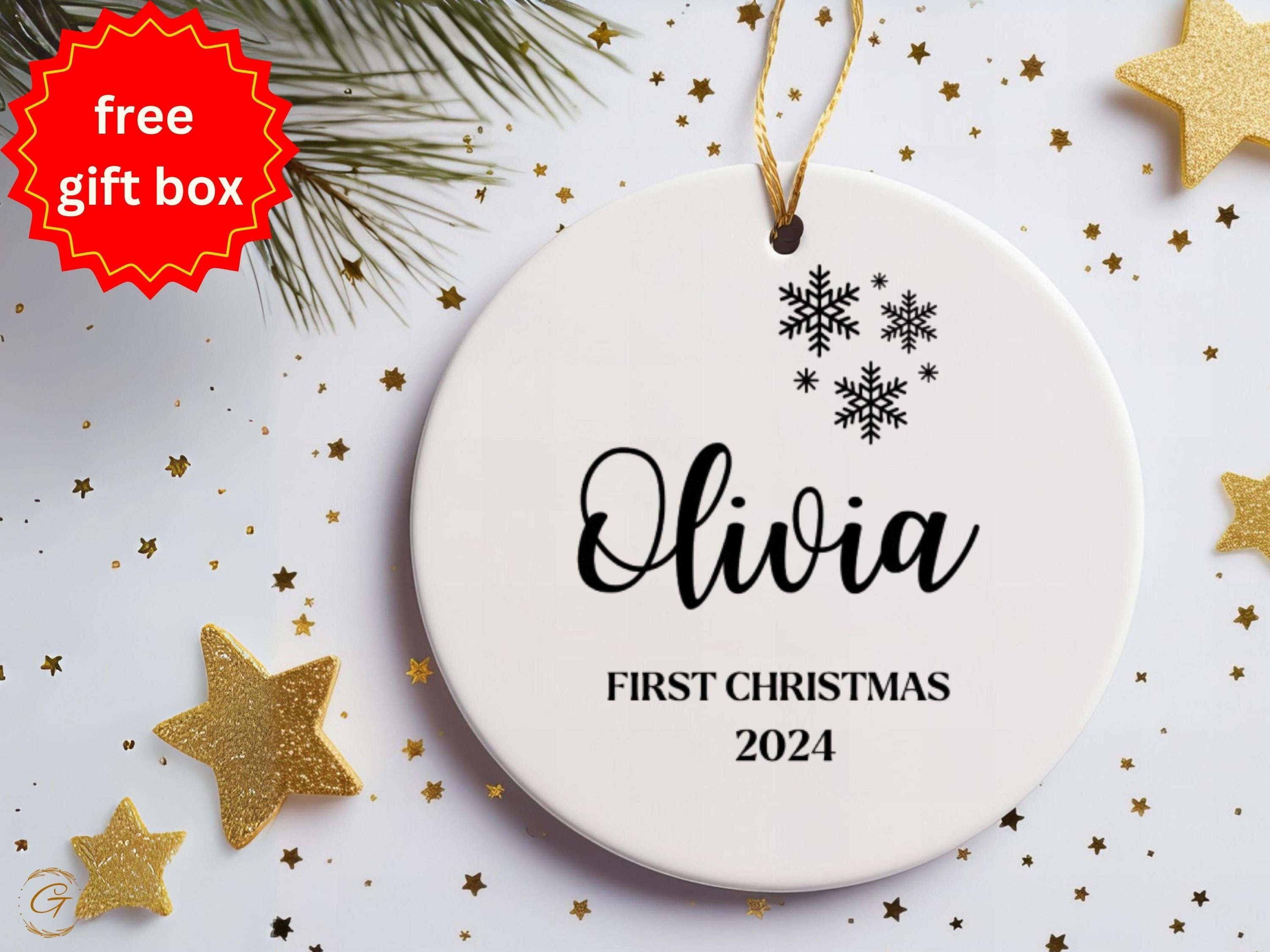 Personalized Baby's First Christmas Ornaments, Custom Name Ornament for Newborn