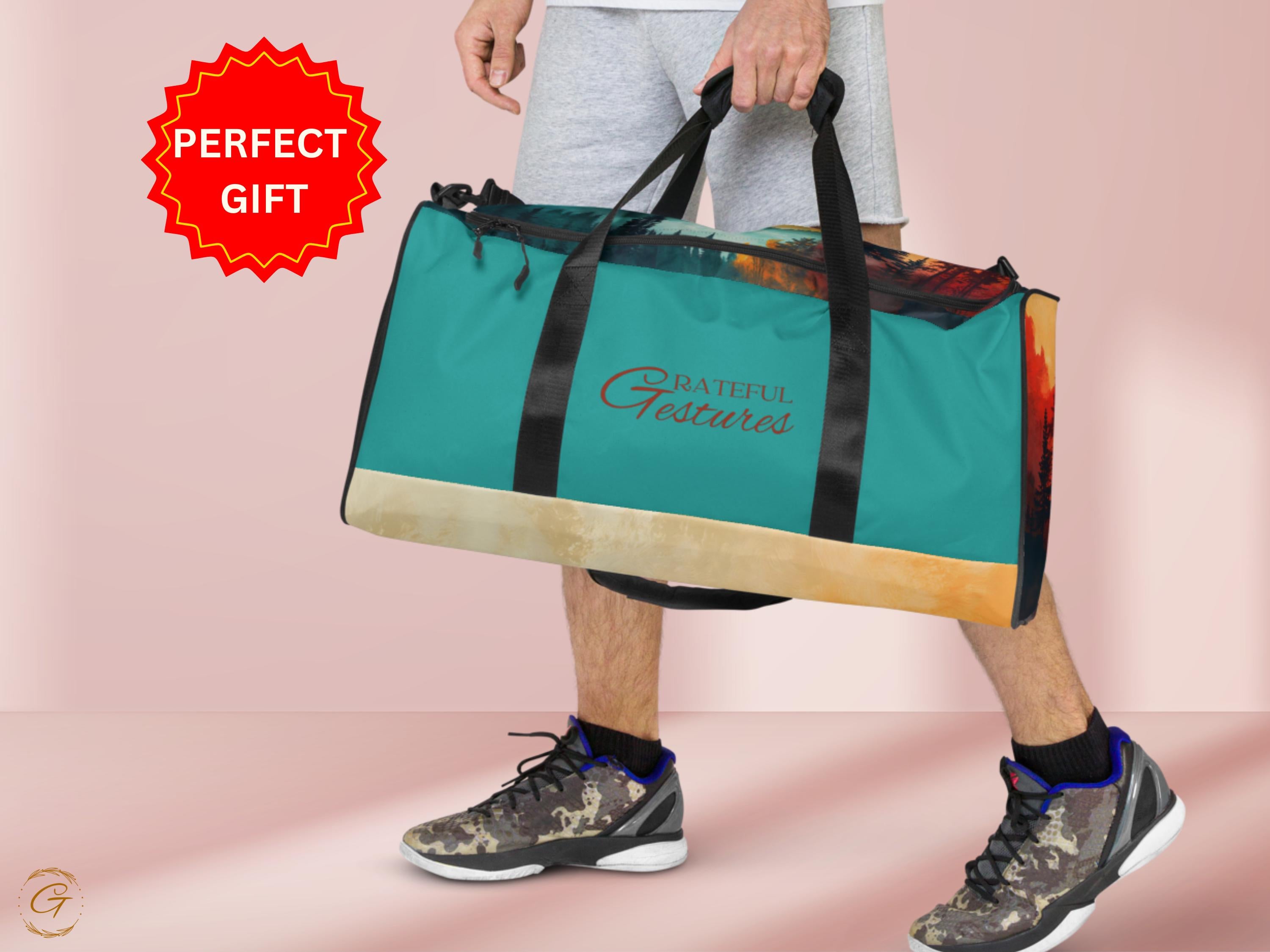 Custom AOP Travel Duffle Bag - Scenic Forest Design