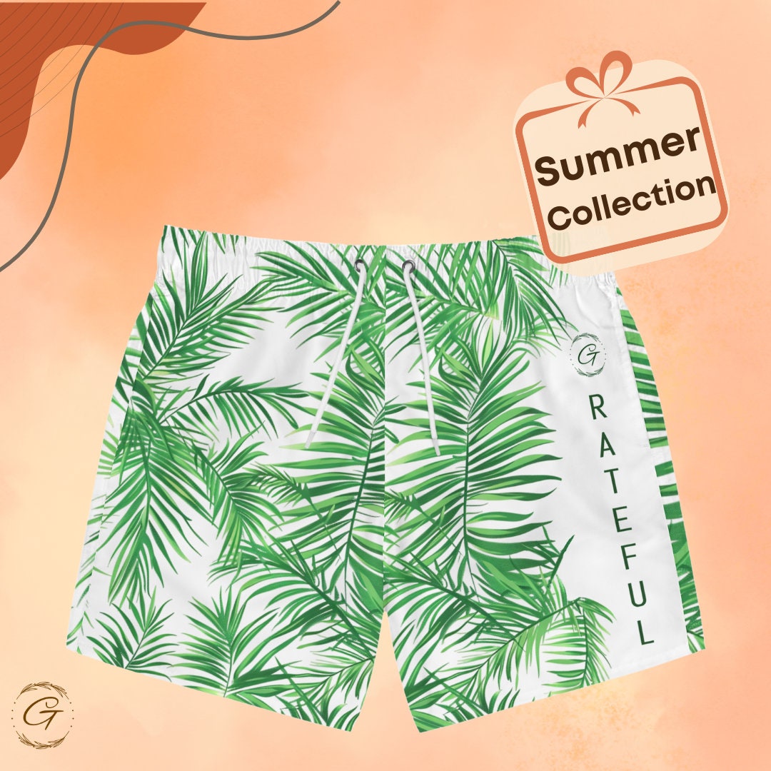 Tropical Palm Tree AOP Design Swim Trunks
