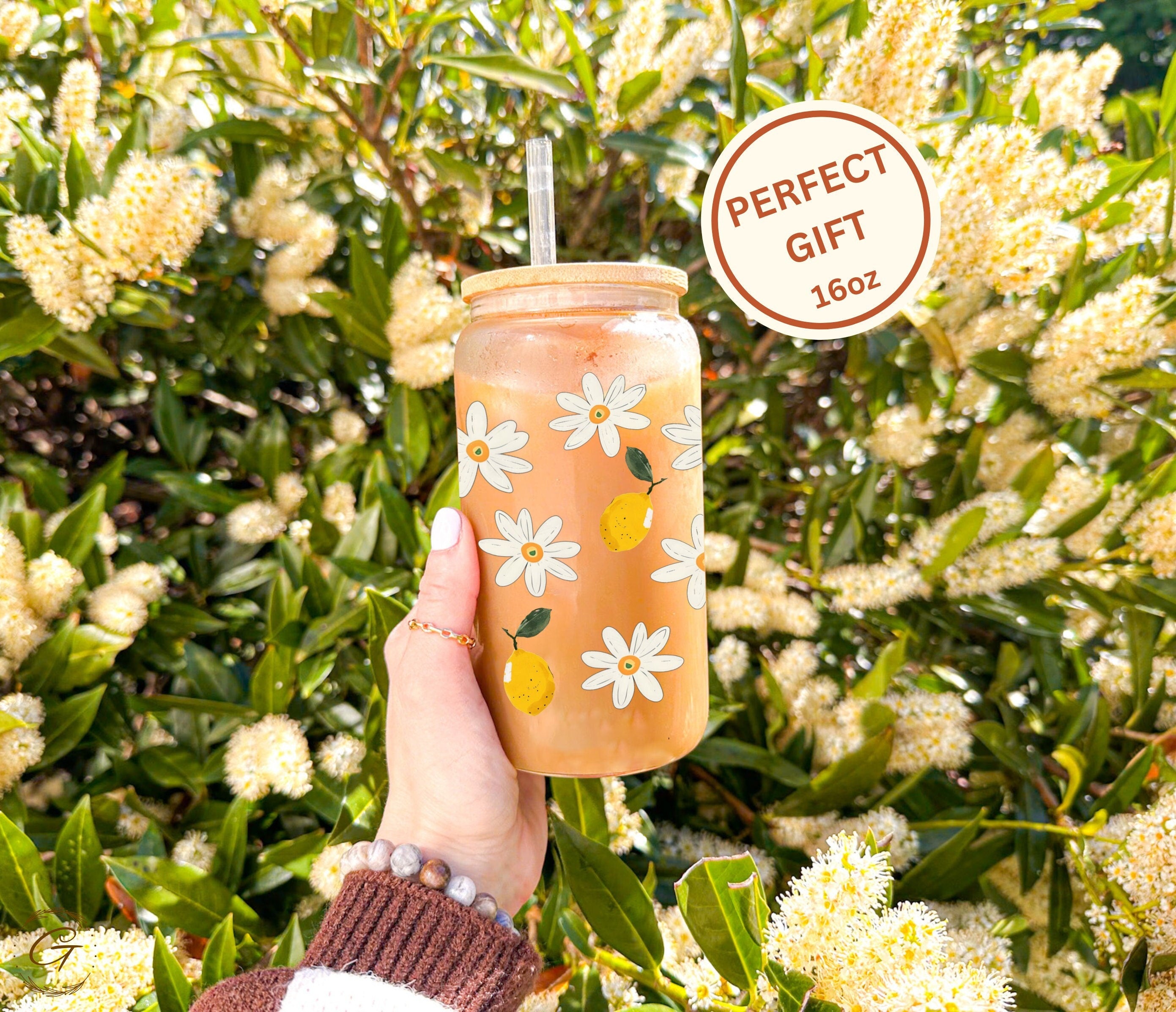 Cute Daisy and Lemon Pattern Tumbler