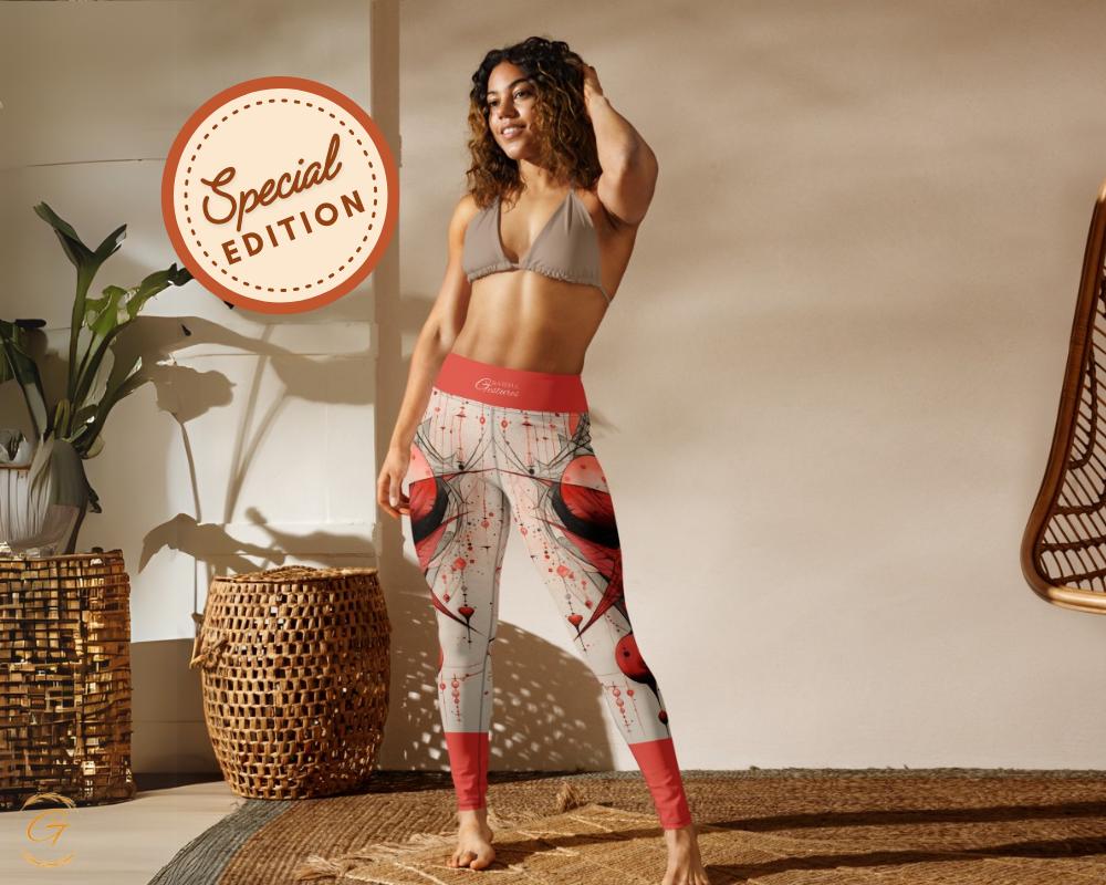 Ruby Alchemy AOP Yoga Leggings and Shorts Stylish Bold Activewear for Women HighStretch Comfortable Perfect for Yoga Fitness and Casual Wear