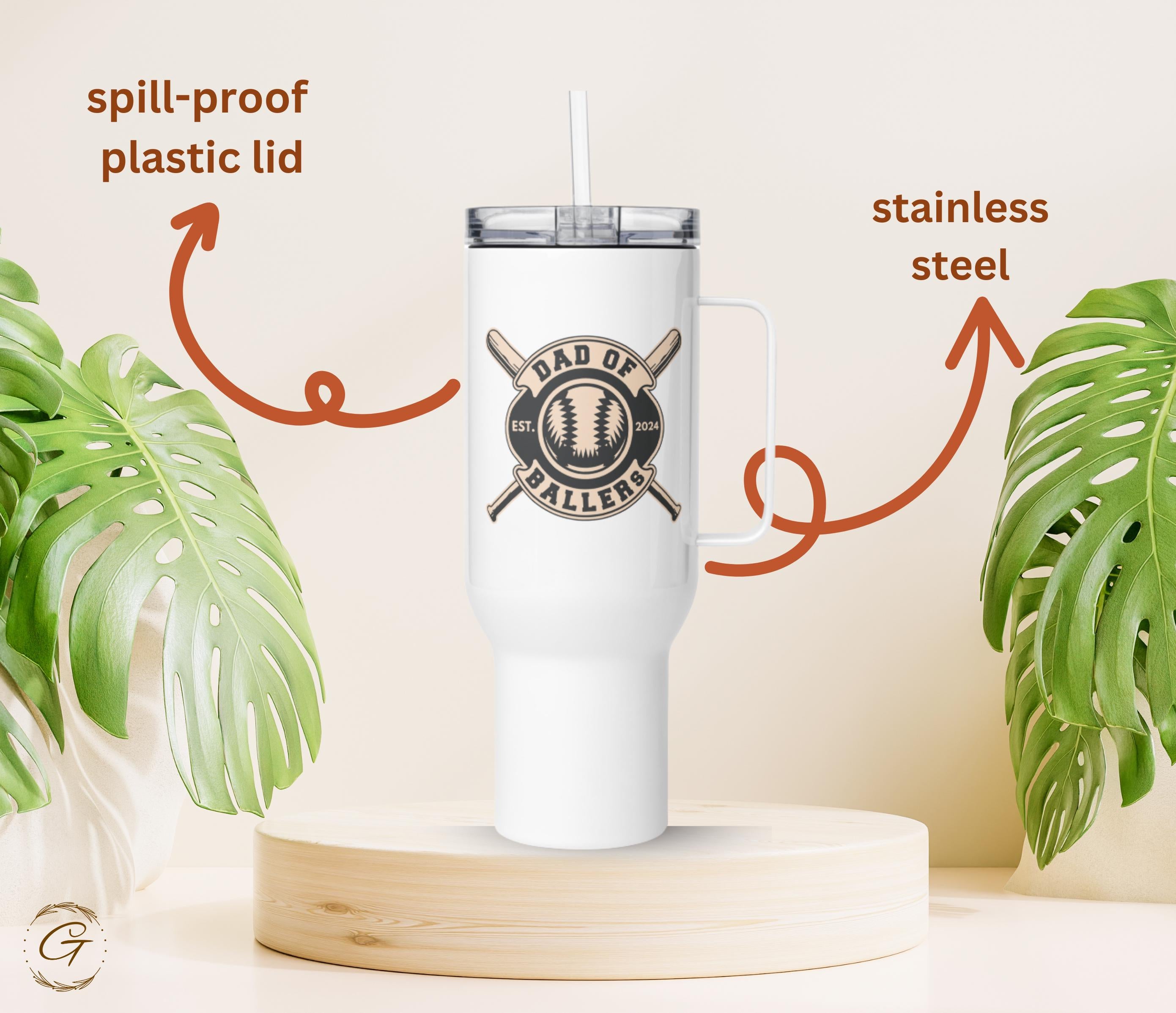 Personalize Dad of Ballers Travel Mug