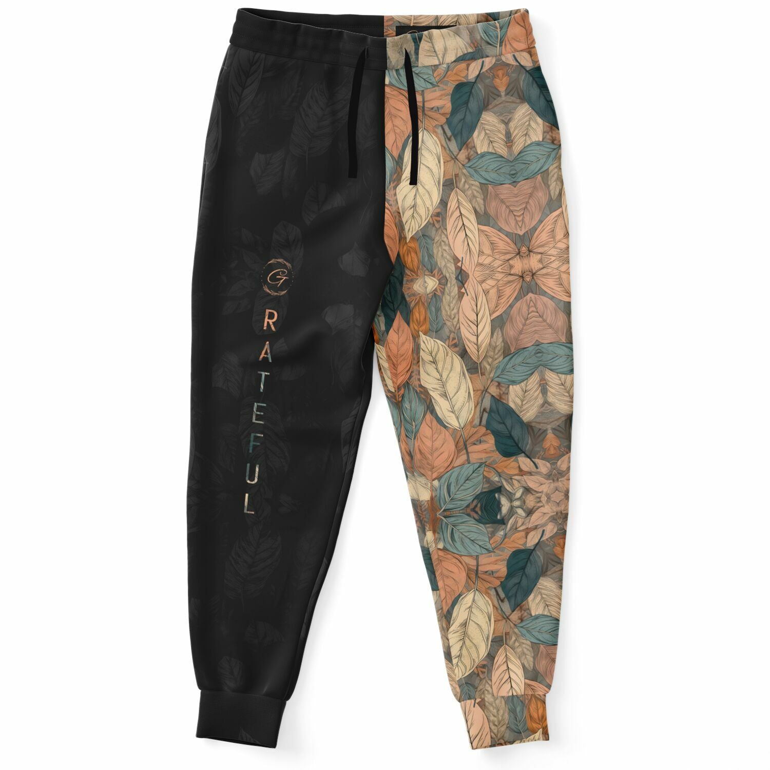 Earthy Leaf Print Joggers – Boho Aesthetic Sweatpants