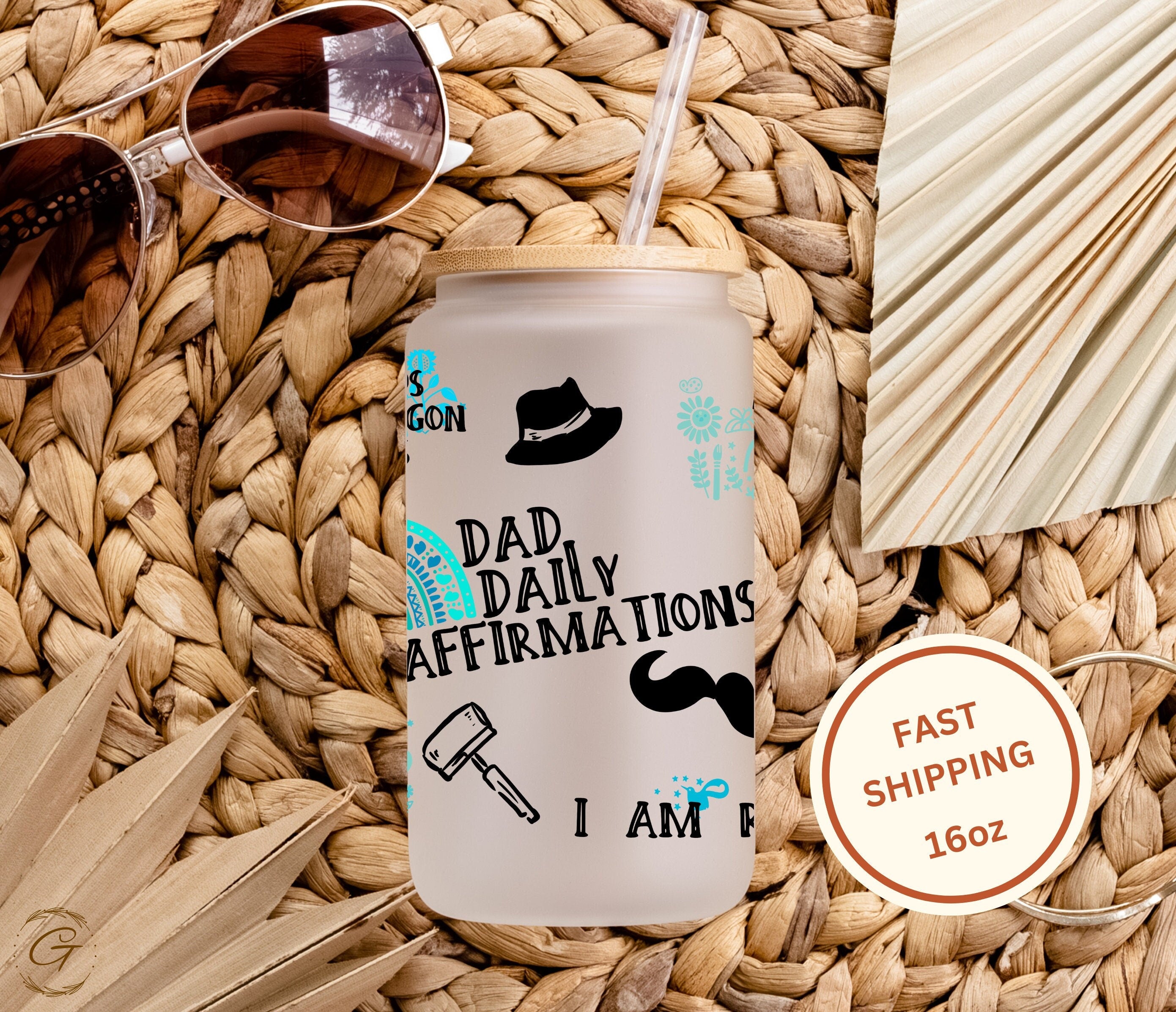 Dad Daily Affirmation 16oz Coffee Cup for DadTumbler, Frosted Coffee Cup for Dad - Personalized Father's Day Present, Father's Day Gift Idea