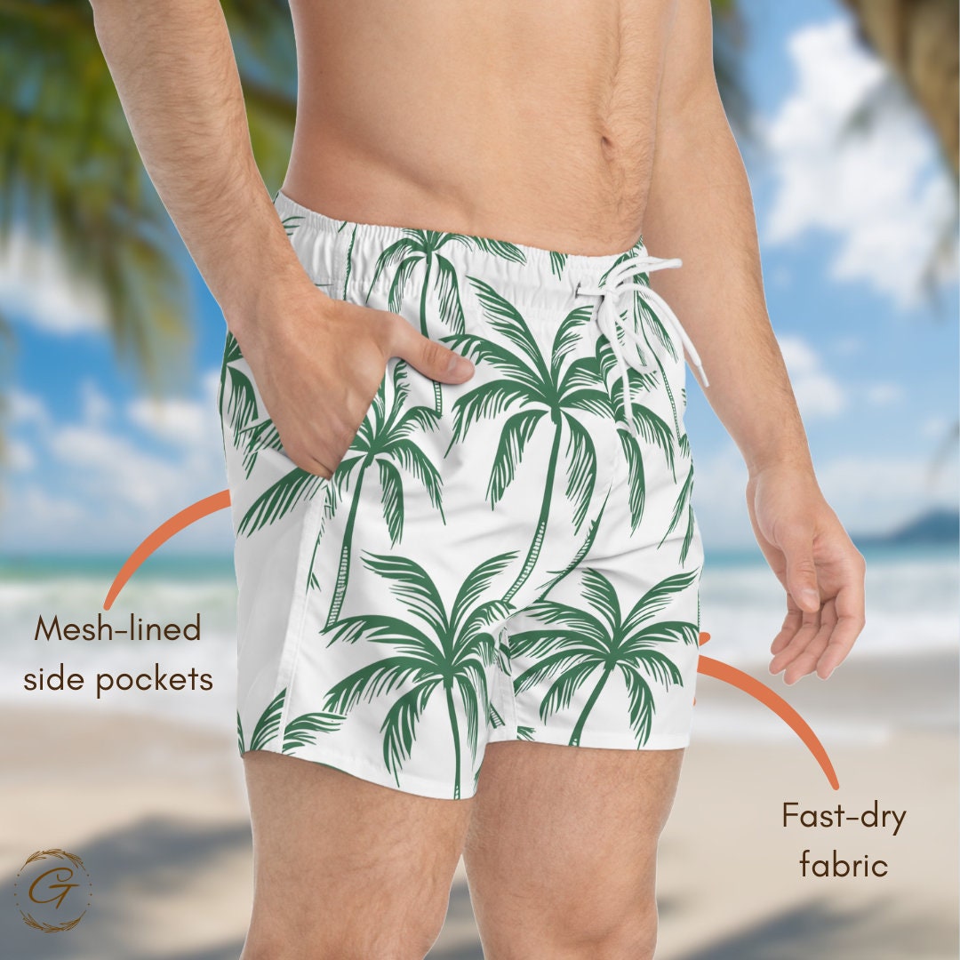 Palm Tree AOP Swim Trunks