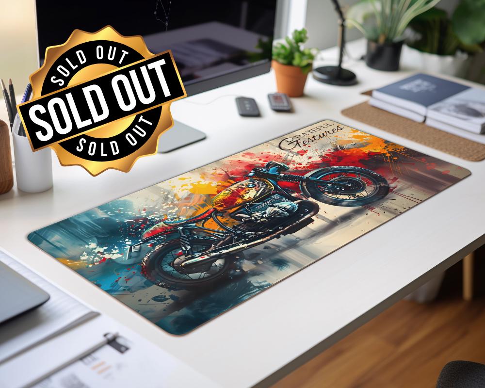 Colorful Motorcycle Design Gaming Mouse Pad