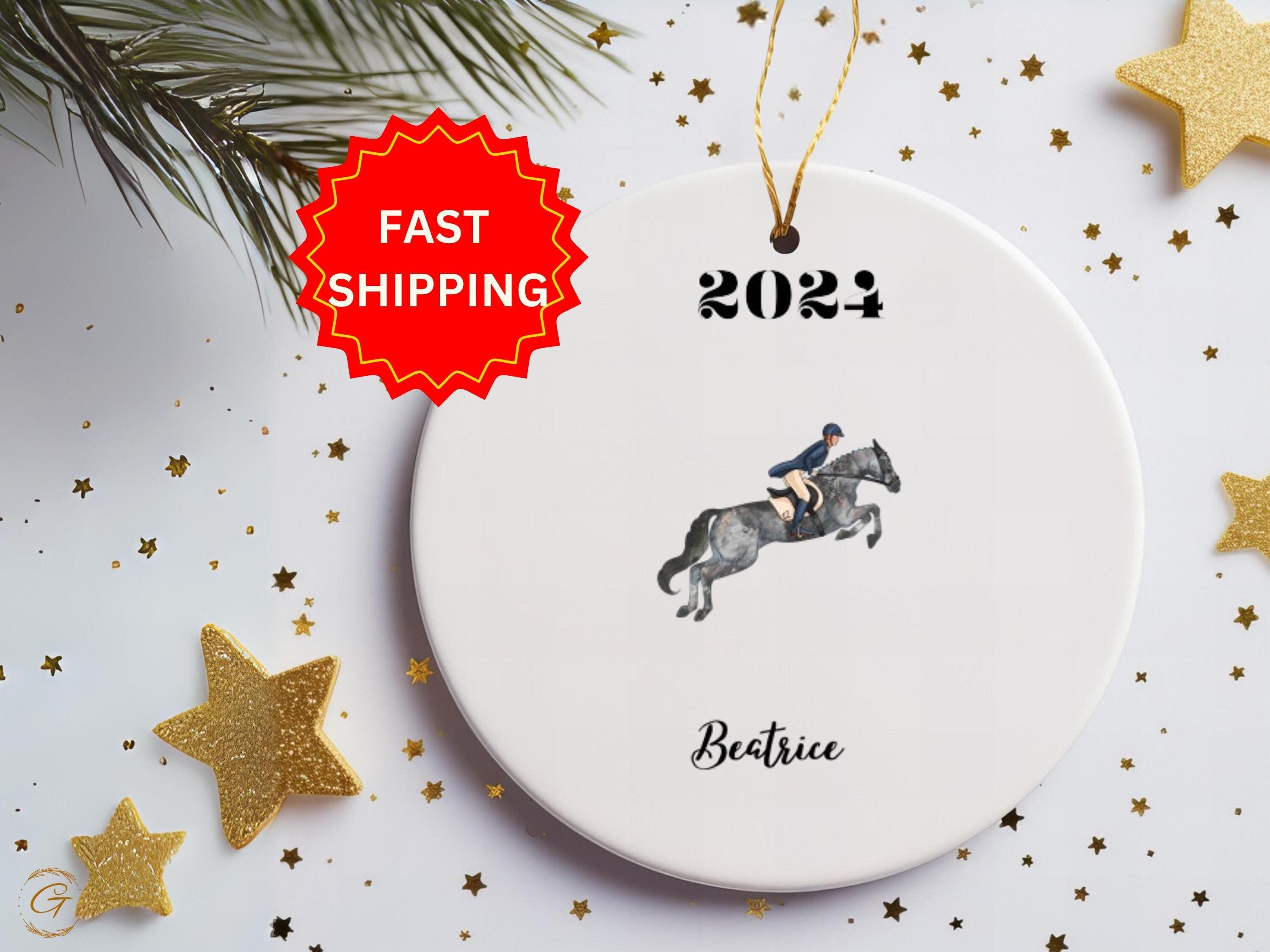 Custom Horse Rider Ornaments 2024 - Personalized Ornament with Name