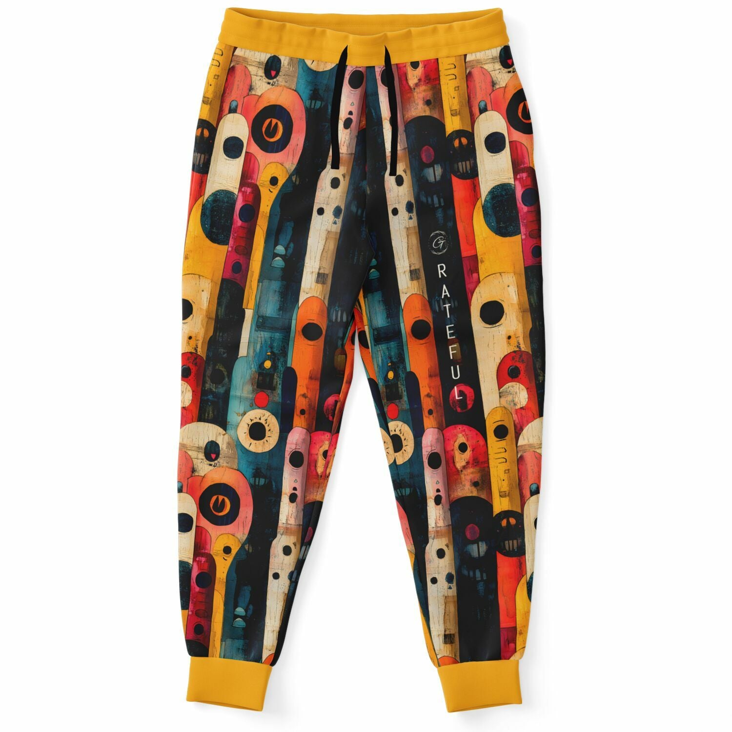 Abstract Retro Art Joggers – Bold Colorful Sweatpants for Men & Women