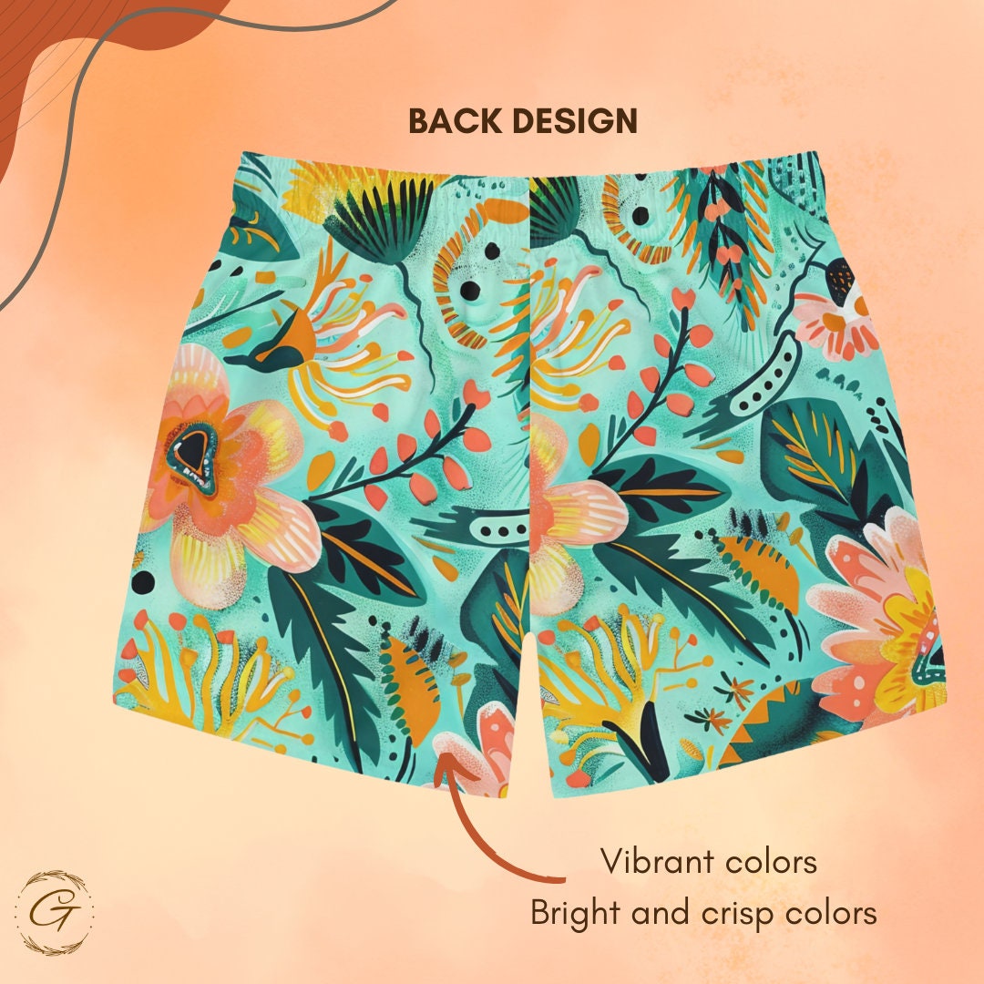 Bohemian Pastel Colors Swim Trunks, Vibrant AOP Design for Beachwear Ideal Summer Men's Gift Idea Perfect Beachwear, Unique Summer Beachwear