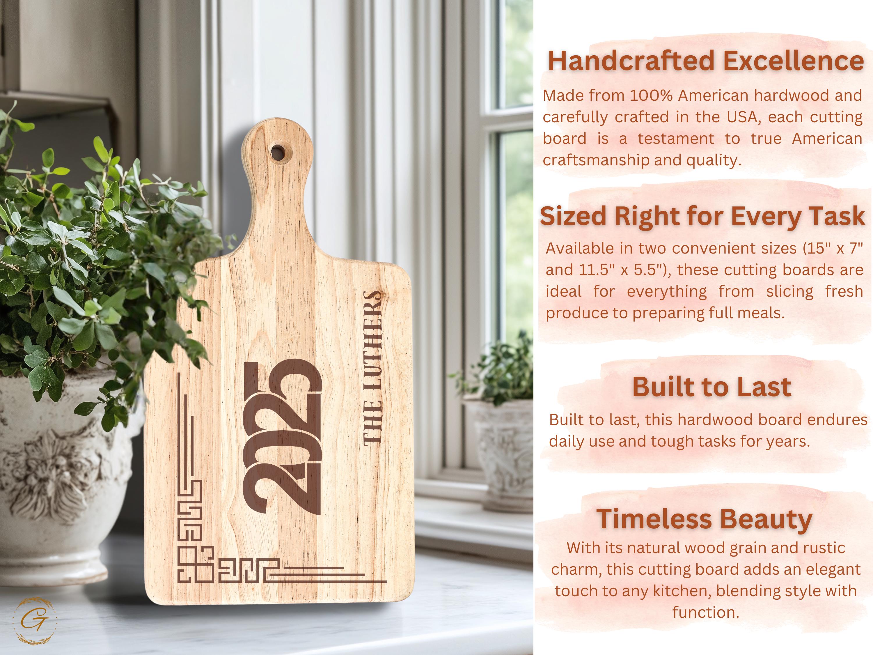 2025 Personalized Hardwood Chopping Board - Custom Engraved Kitchen Gift
