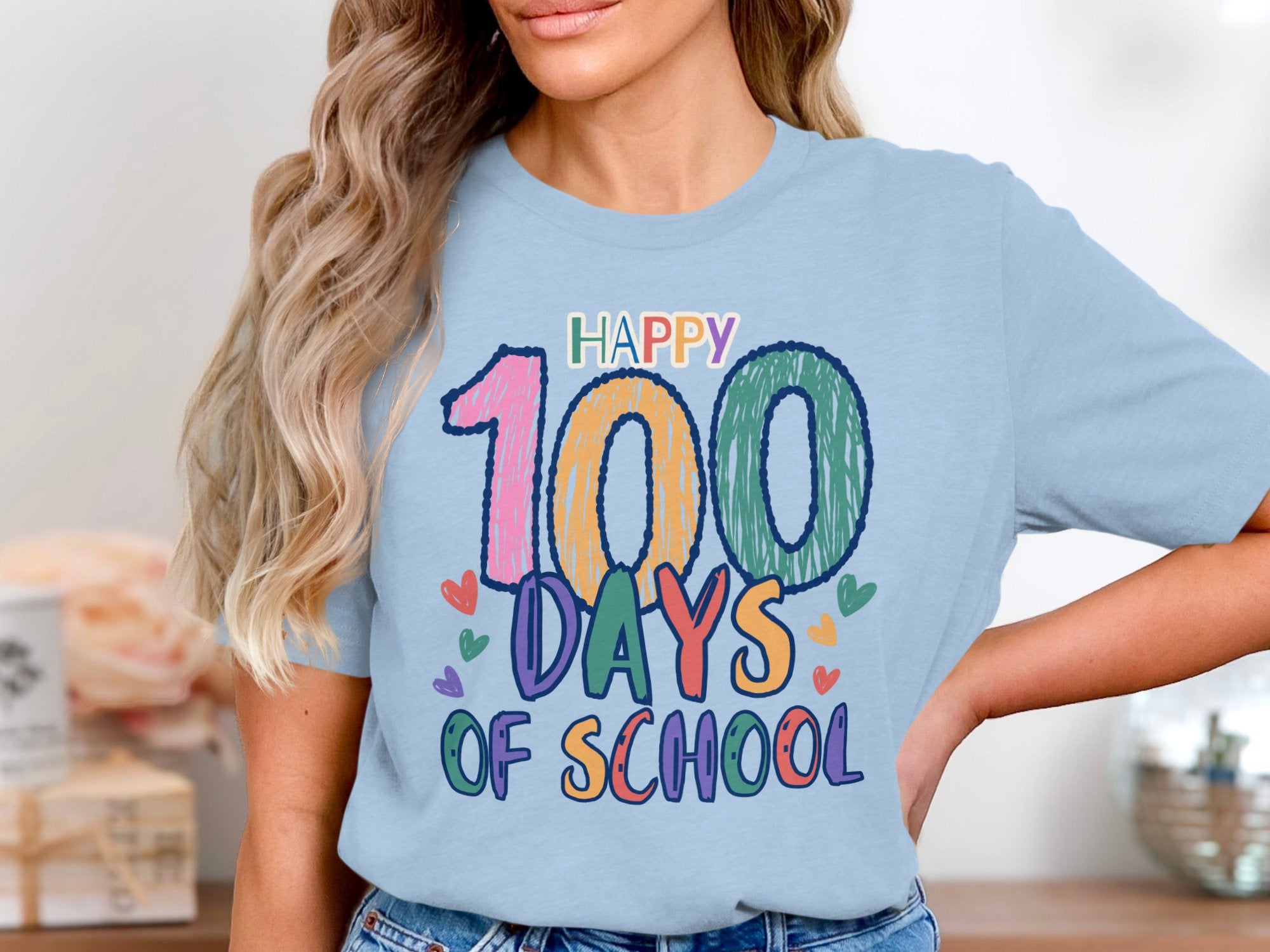 Happy 100 Days of School Colorful Shirt product