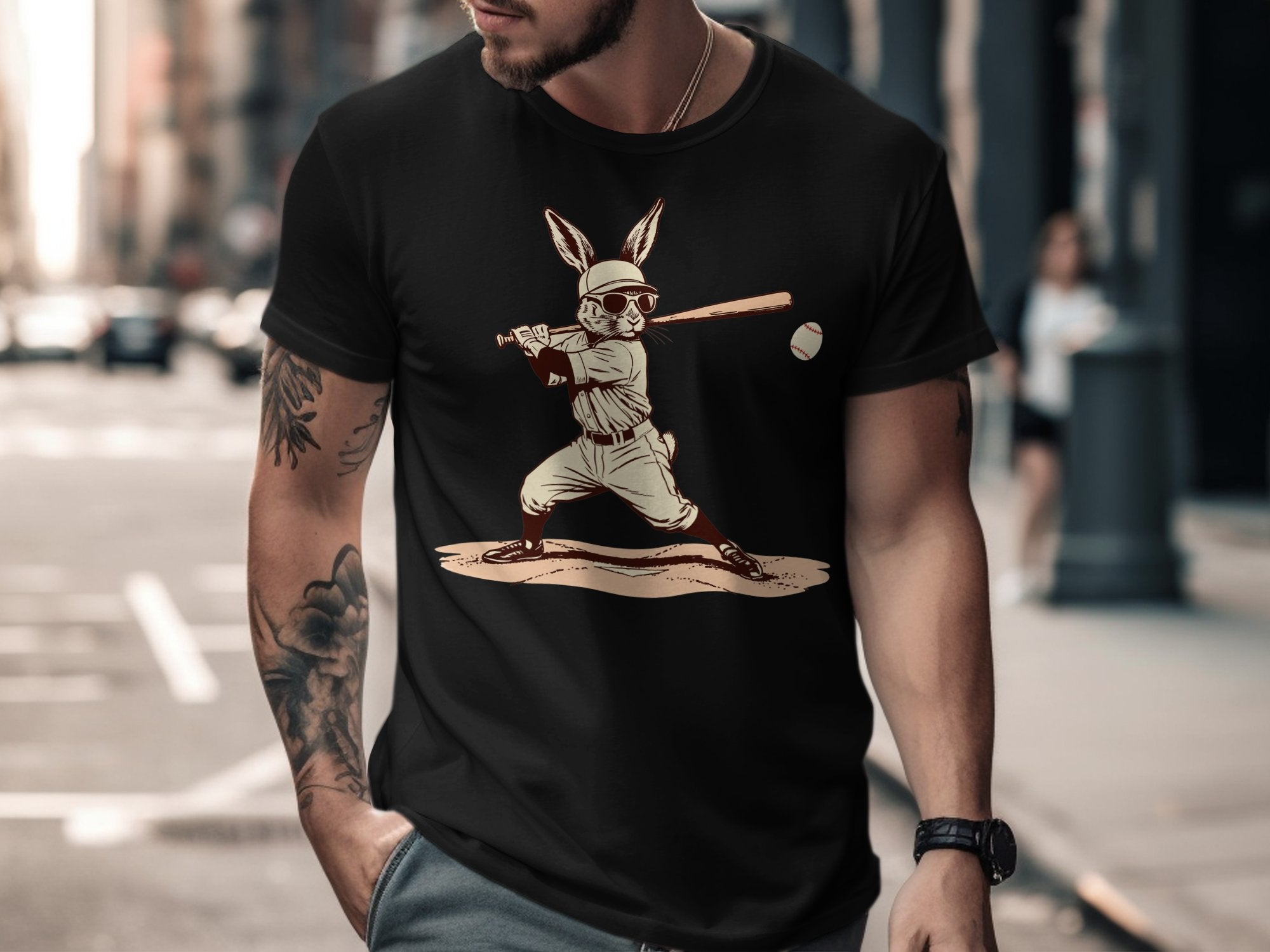 Bunny Baseball Player Illustration T-Shirt product