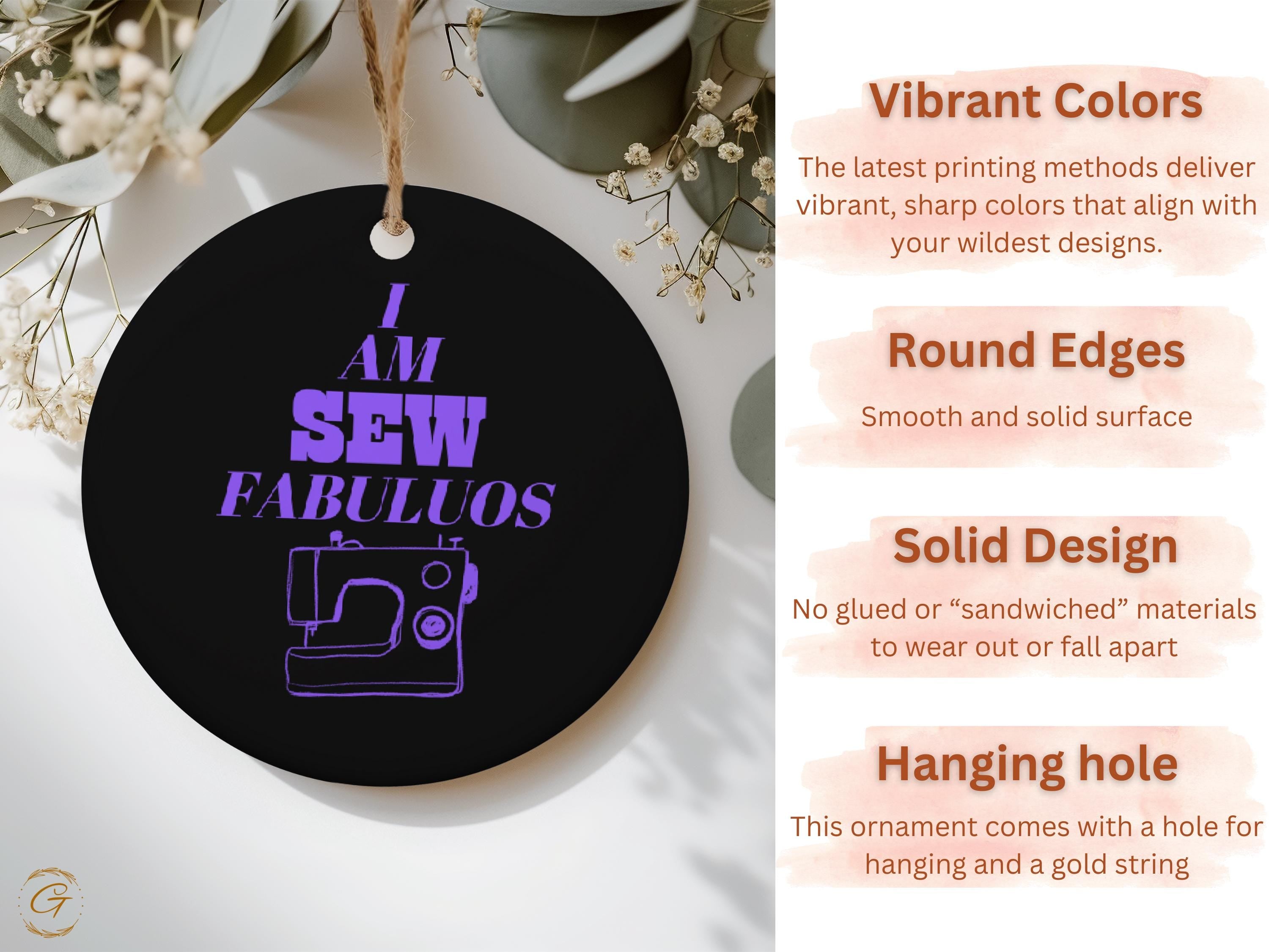 I Am Sew Fabulous Ornaments, Funny Sewing Holiday Decorations, Unique Gift for Quilters, Sewists Gift Idea, Perfect Christmas Tree Additions