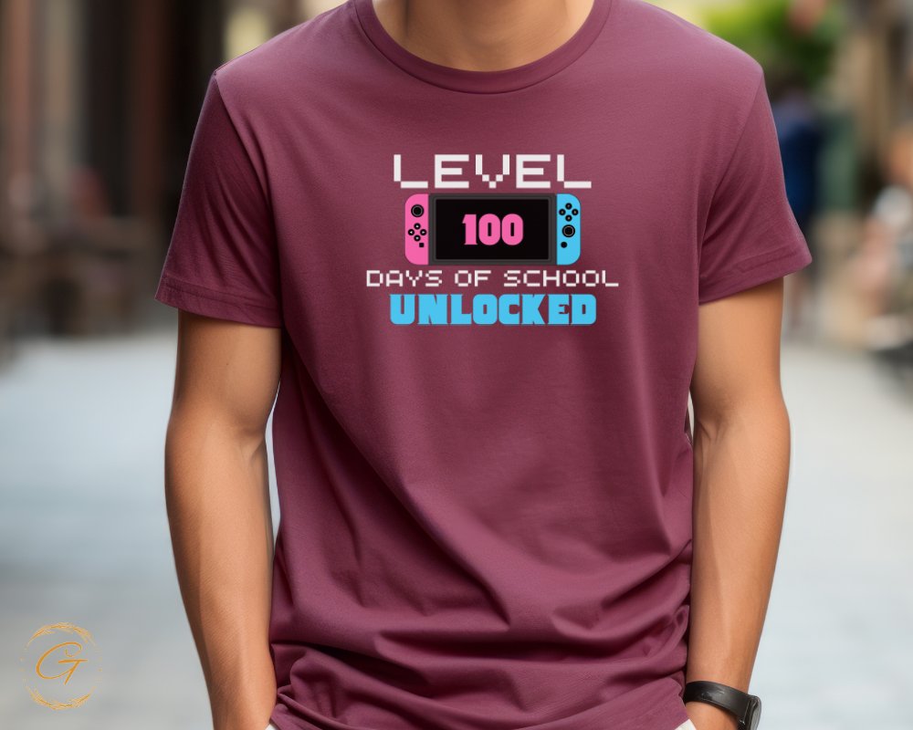 Level 100 Days of School Unlocked Tshirt product type