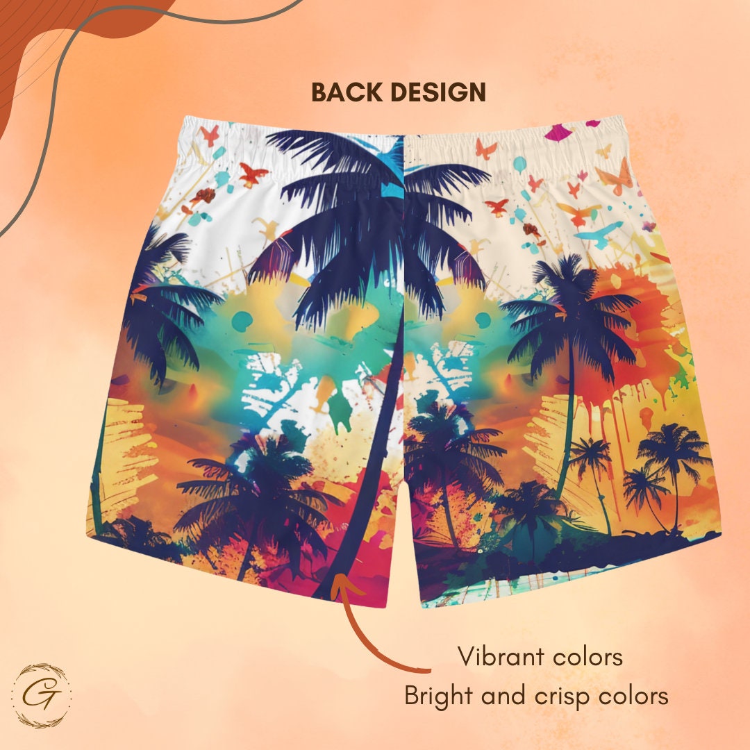 Tropical Beach Swim Trunks