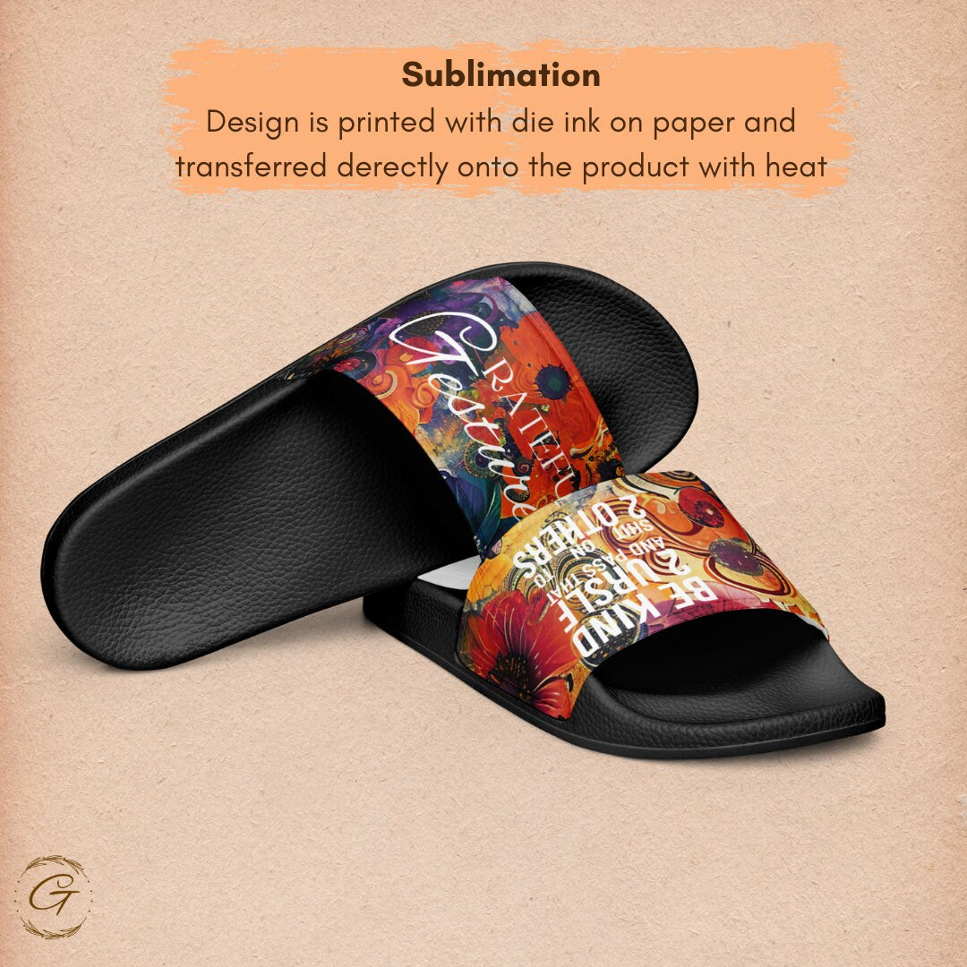 Men's Slides with Floral Vibrant Colors