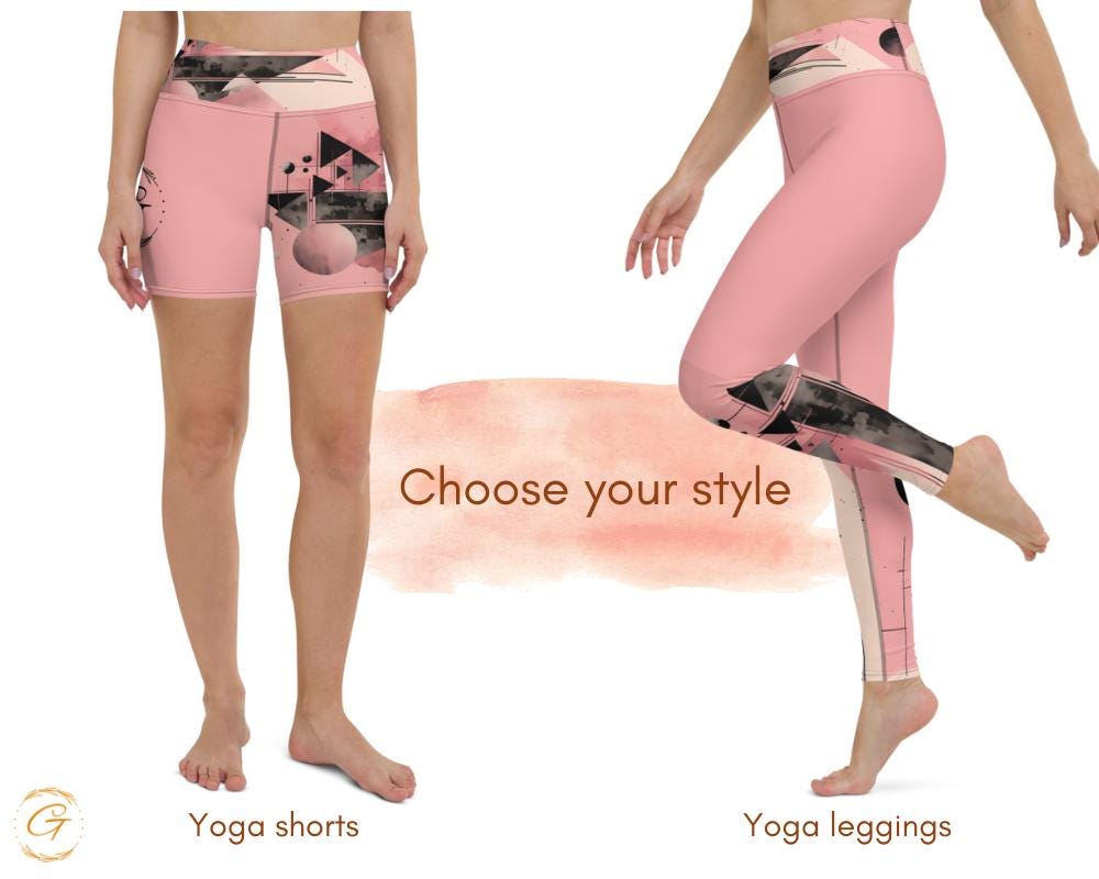 Quantum Polygons AOP Yoga Leggings & Shorts Unique Geometric Design,  Comfort Moisture-Wicking Fabric, Perfect Fit for Yoga, Gym Casual Wear