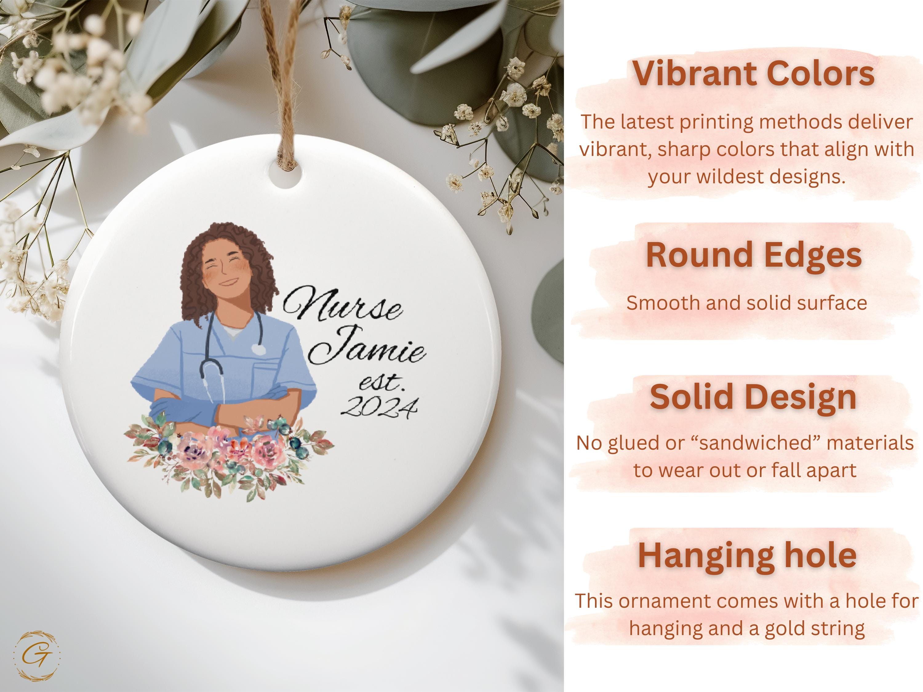 Personalized Nurse Ornament, Custom Nurse Gift, Nursing Graduation 2024, Custom Healthcare Decoration, Stethoscope Keepsake Holiday Nurse RN