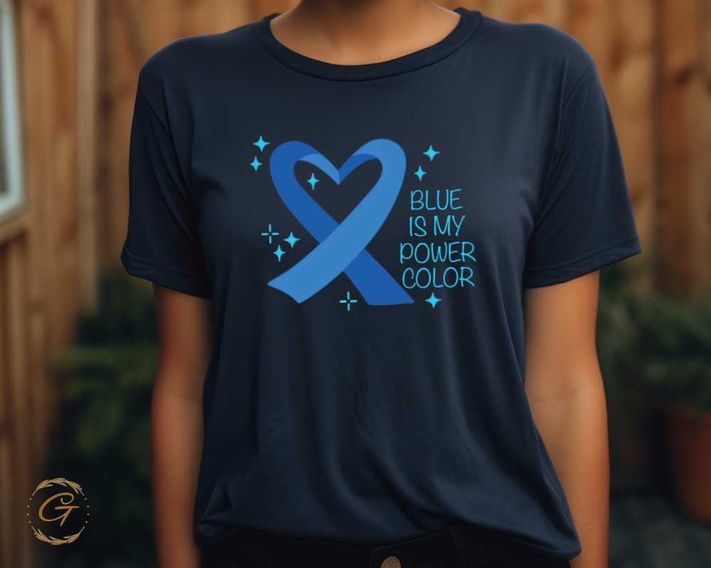 Blue Is My Power Color Heart T-Shirt product