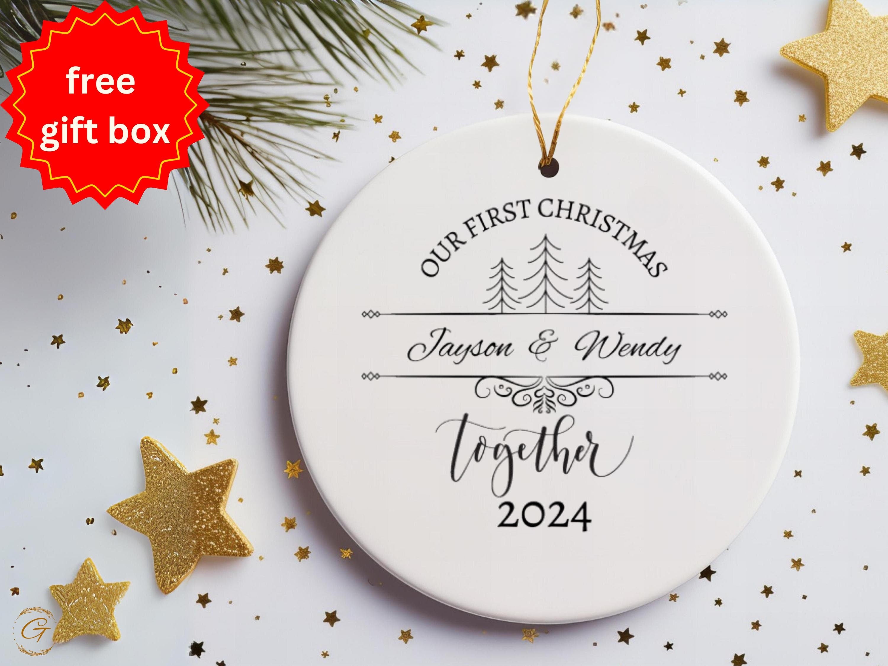 Personalized First Christmas Together Ornament 2024, First Christmas Together Ornament, Holiday Keepsake, Newlywed Xmas Ornament Couple Gift