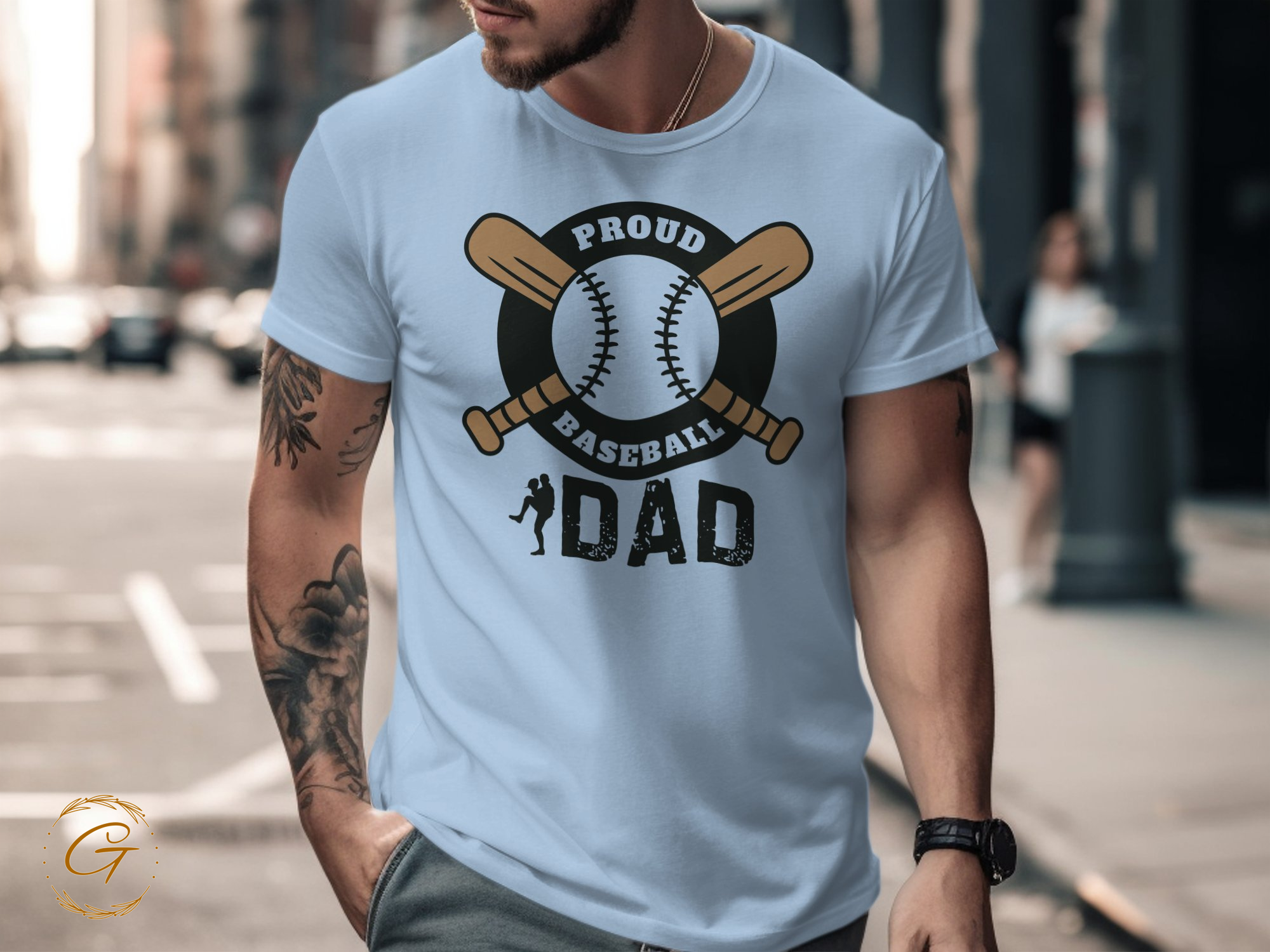 Proud Baseball Dad T-shirt with Cool Graphic Design product