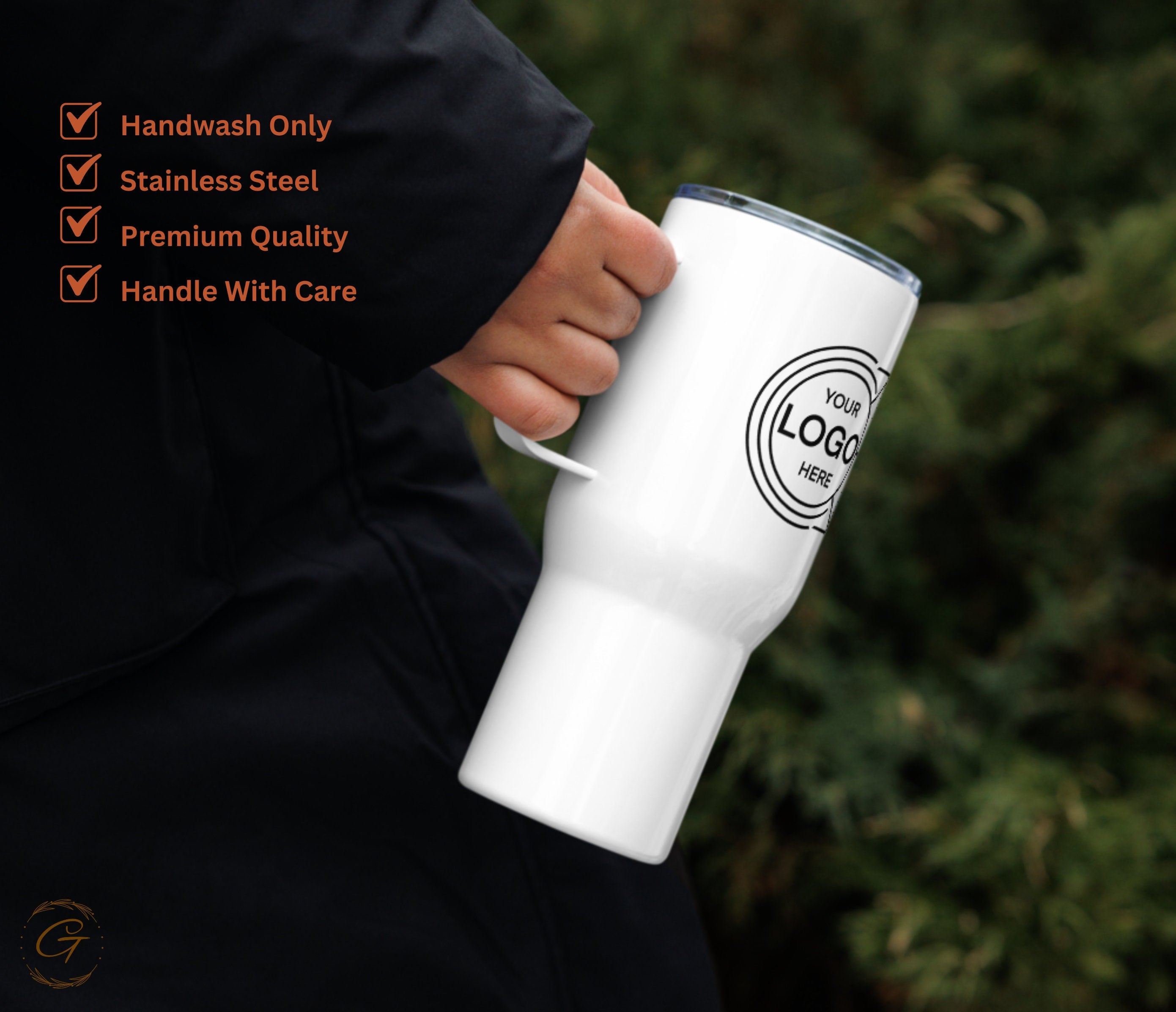 Personalized 25oz Travel Mug with Handle