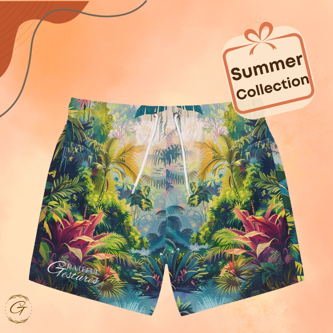 Rainforest Design Swim Shorts for Men (AOP)
