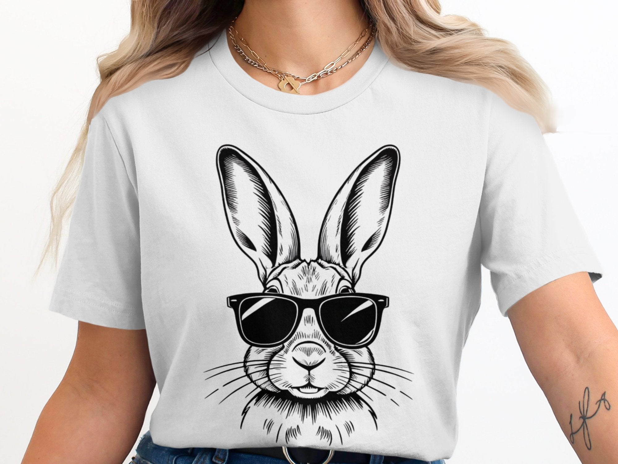 Stylish Rabbit with Sunglasses Graphic Tee product