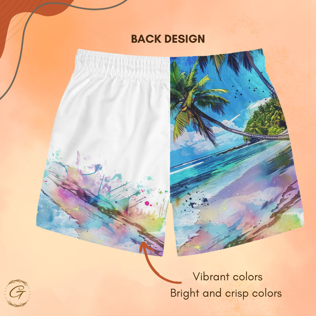 Colorful Tropical Beach Swim Shorts