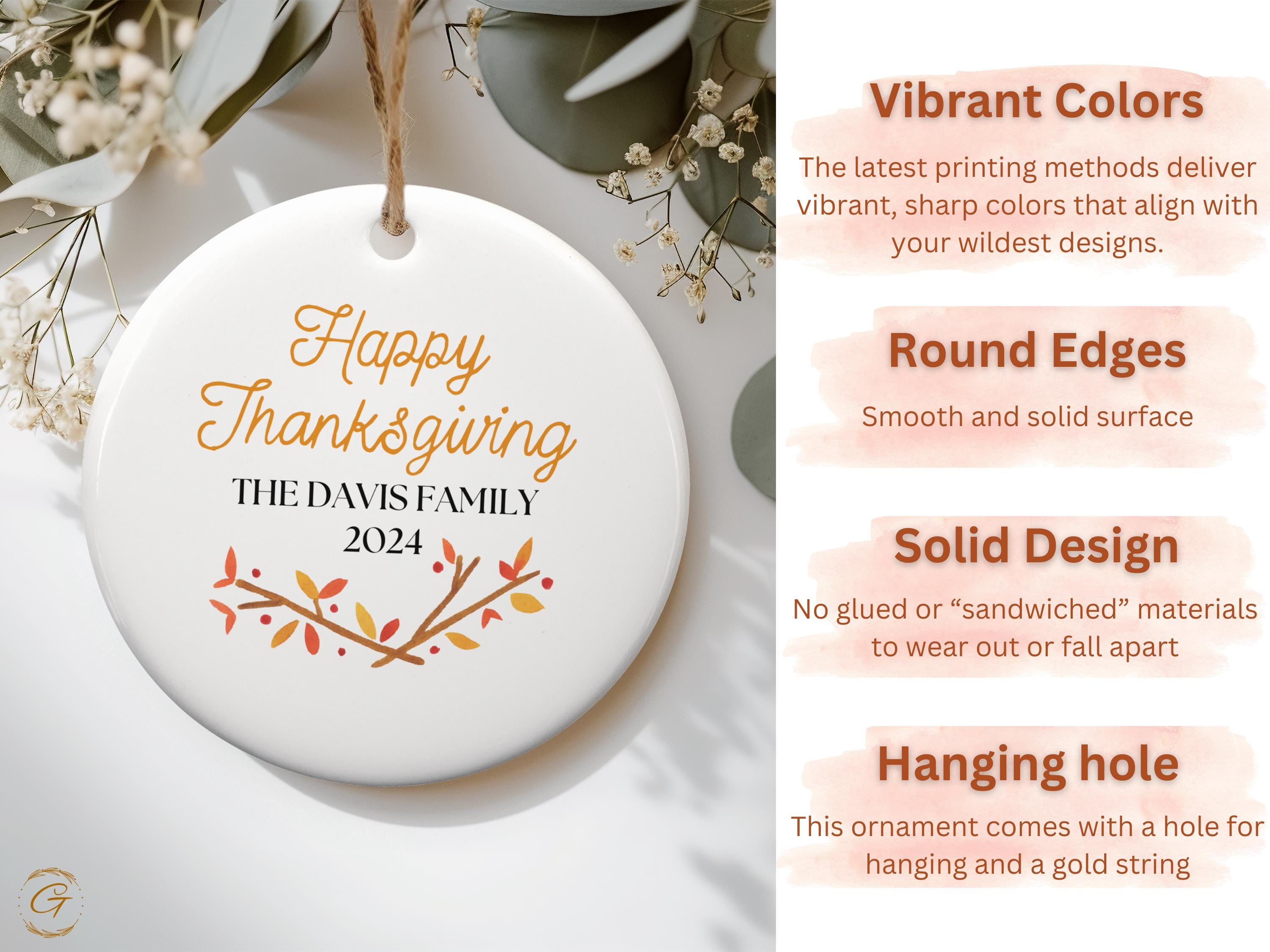 Personalized Thanksgiving Ornament, Family Thanksgiving Ornament 2024, Personalized Thanksgiving Decoration, Custom Family Holiday Ornaments