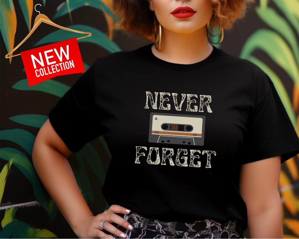 Retro Cassette Tape Graphic Tee Never Forget Tee