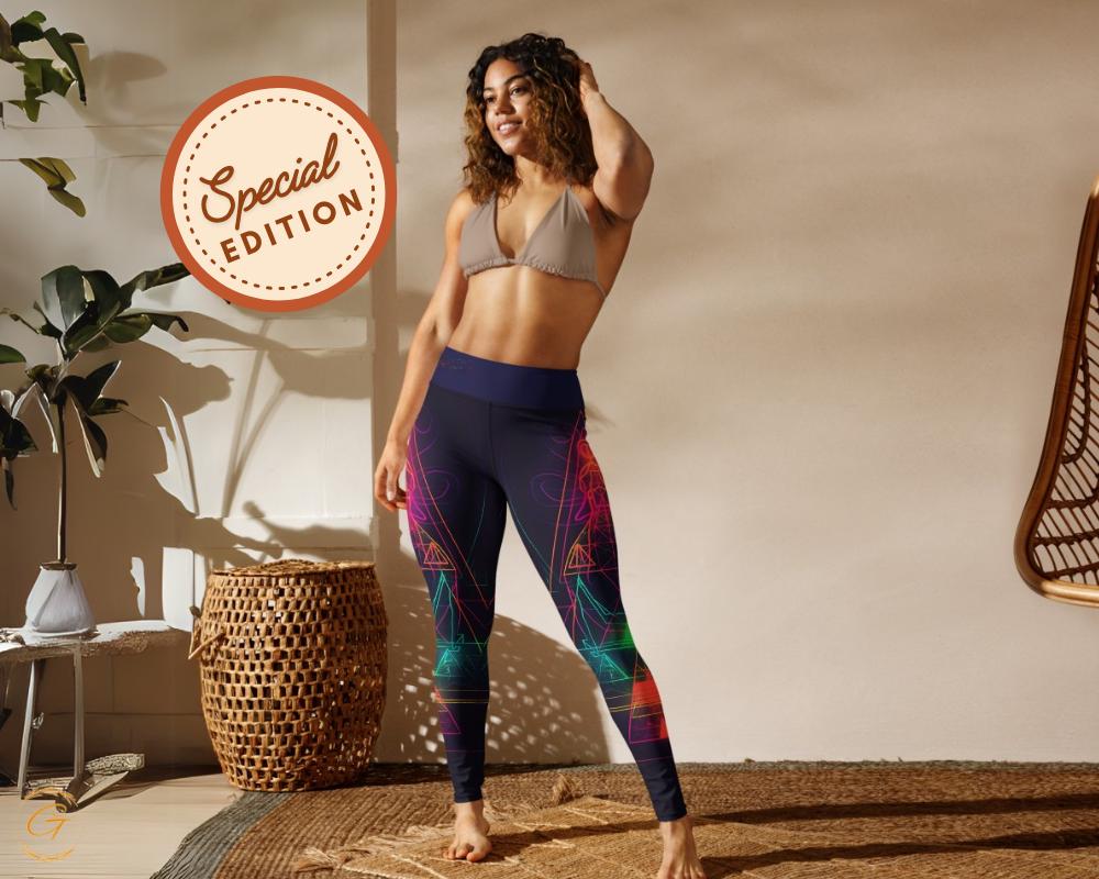 Neon Geometric AOP Yoga Leggings & Shorts
