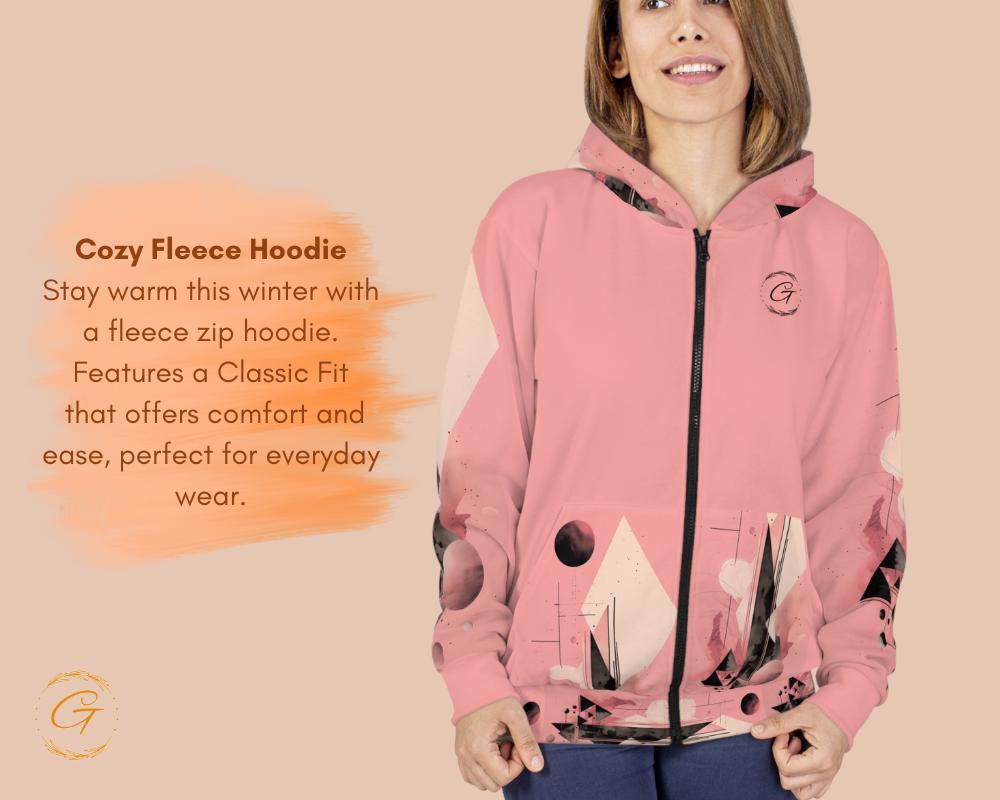Quantum Polygons Unisex Zip Hoodie All-Over Print
