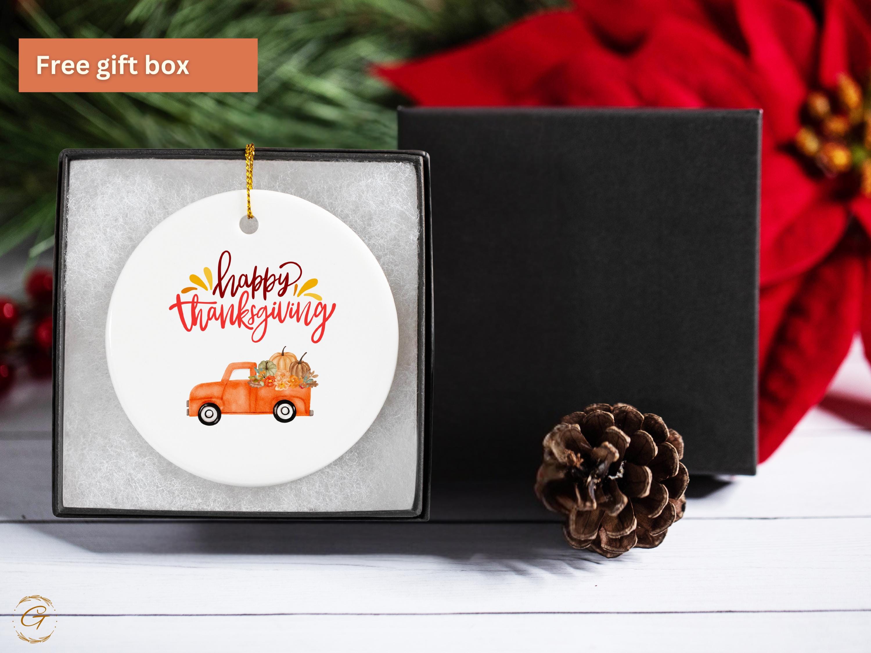 Thanksgiving 2024 Ornament, Fall Decor, Holiday Decoration, Rustic Autumn Ornament, Truck with Pumpkin, Thanksgiving Home Accessory Keepsake