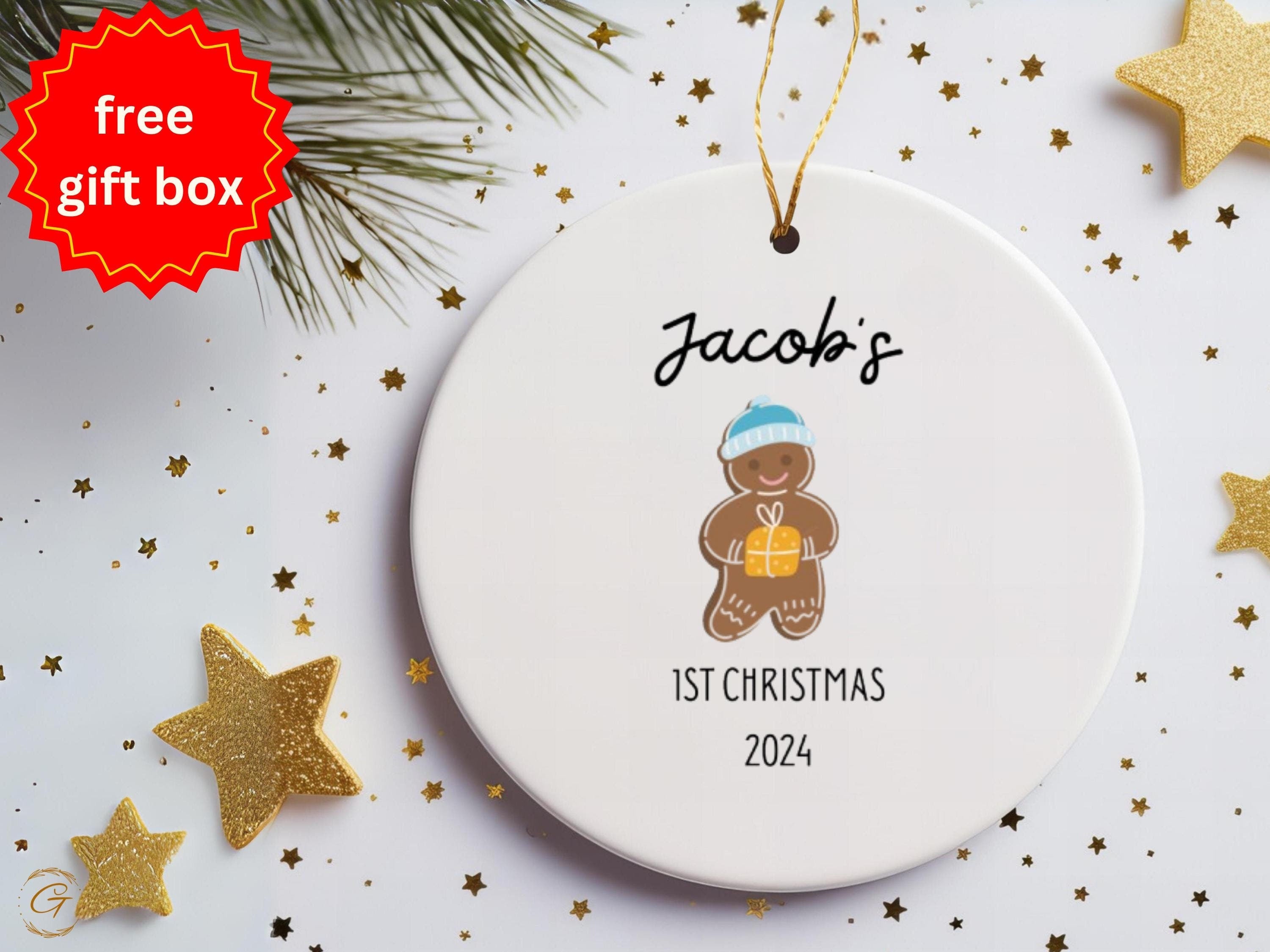 Personalized Gingerbread Newborn Baby Christmas Ornament