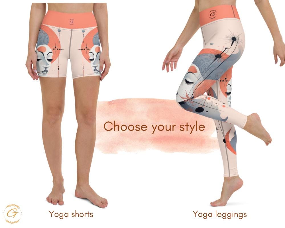 Quantum Pastel AOP Design Yoga Shorts and Leggings Women's Soft and Stylish Activewear Comfy Stretch Perfect for Yoga Fitness and Daily Wear