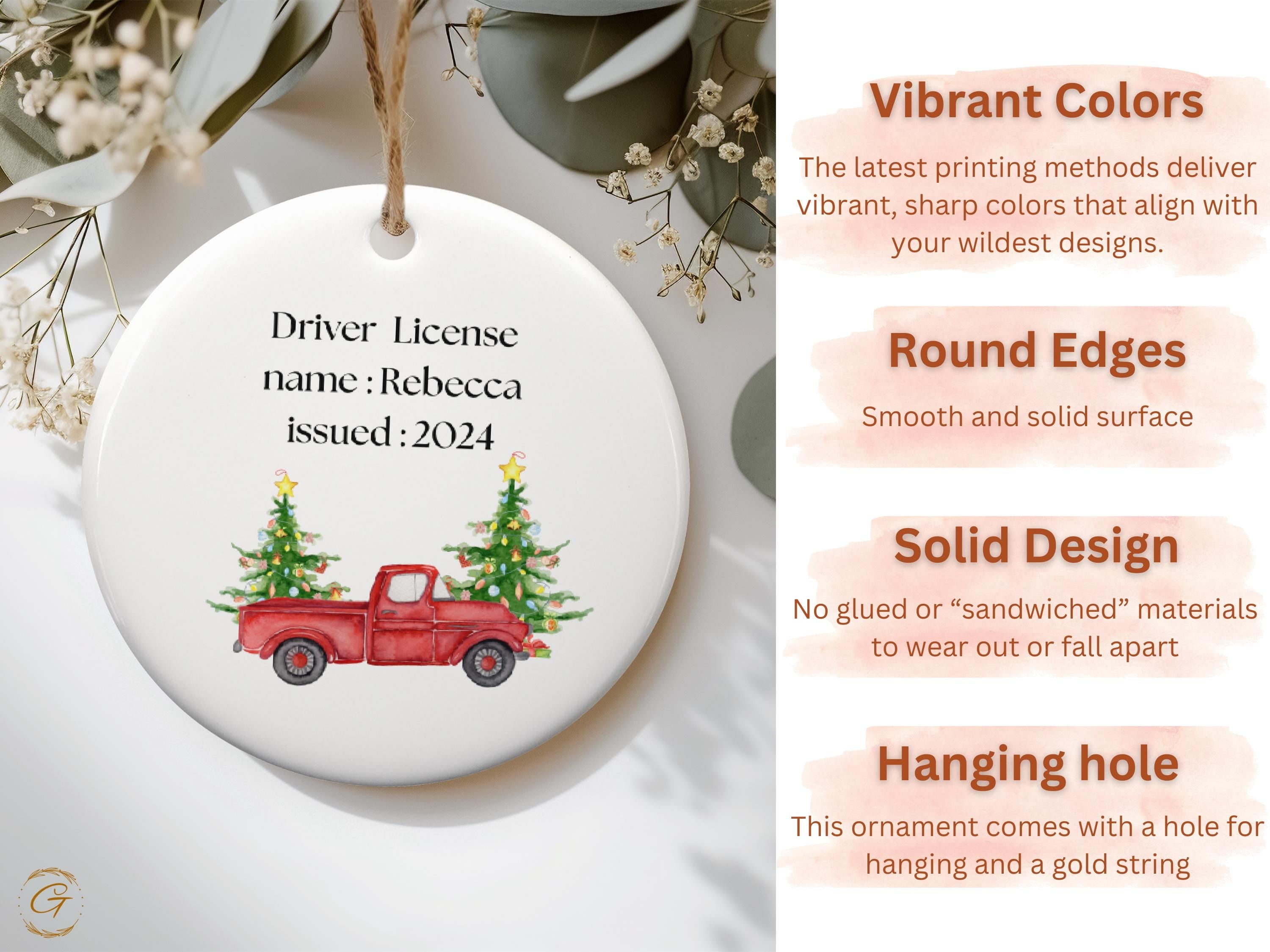 Personalized Christmas Drivers License Ornament, New Driver Gift Holiday Keepsake, Custom Name and Year Décor Christmas Gift for New Drivers