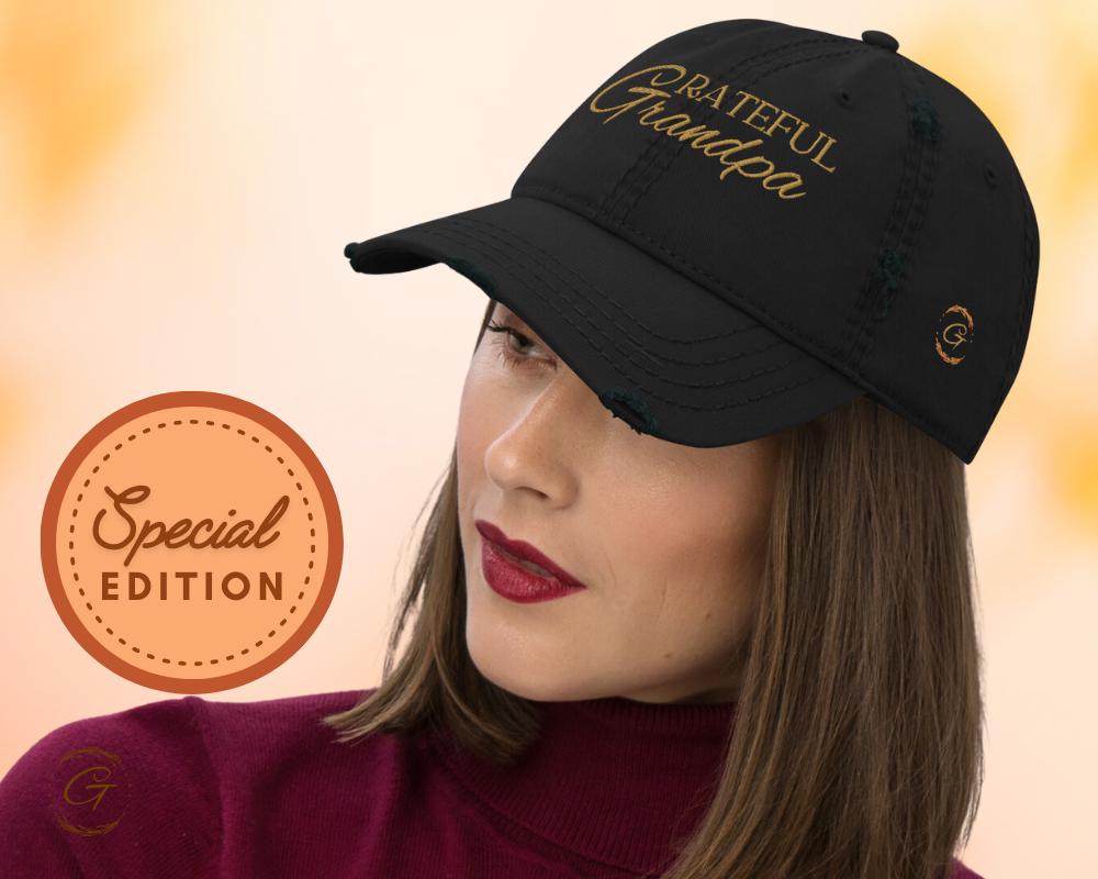 Grateful GRANDPA Bold Design Distressed Dad Hat