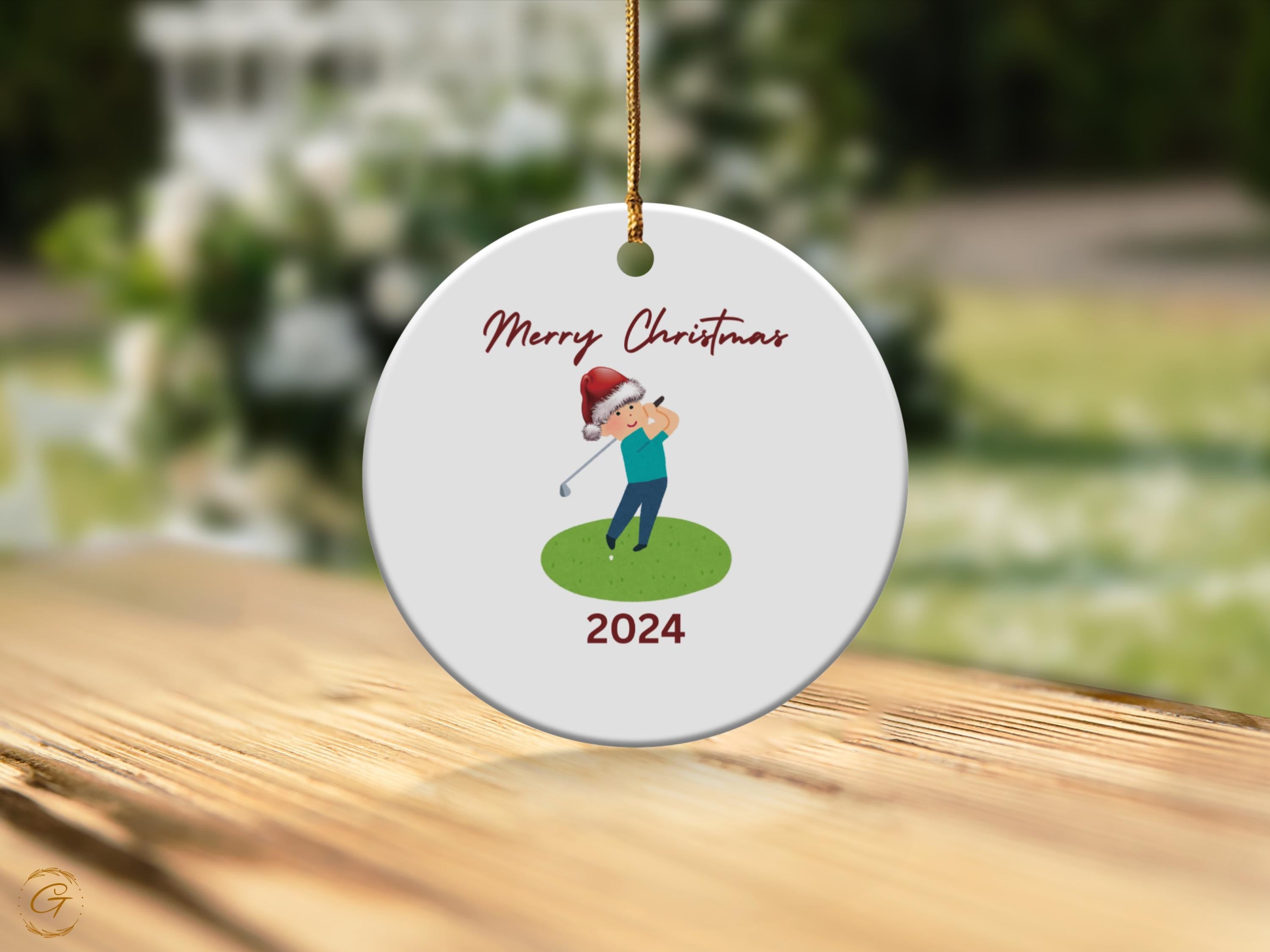 Golf Christmas Ornament, Merry Christmas 2024, Cute Golfer Christmas Decor, Fun Festive Holiday Decoration, Holiday Keepsake for Golf Lovers