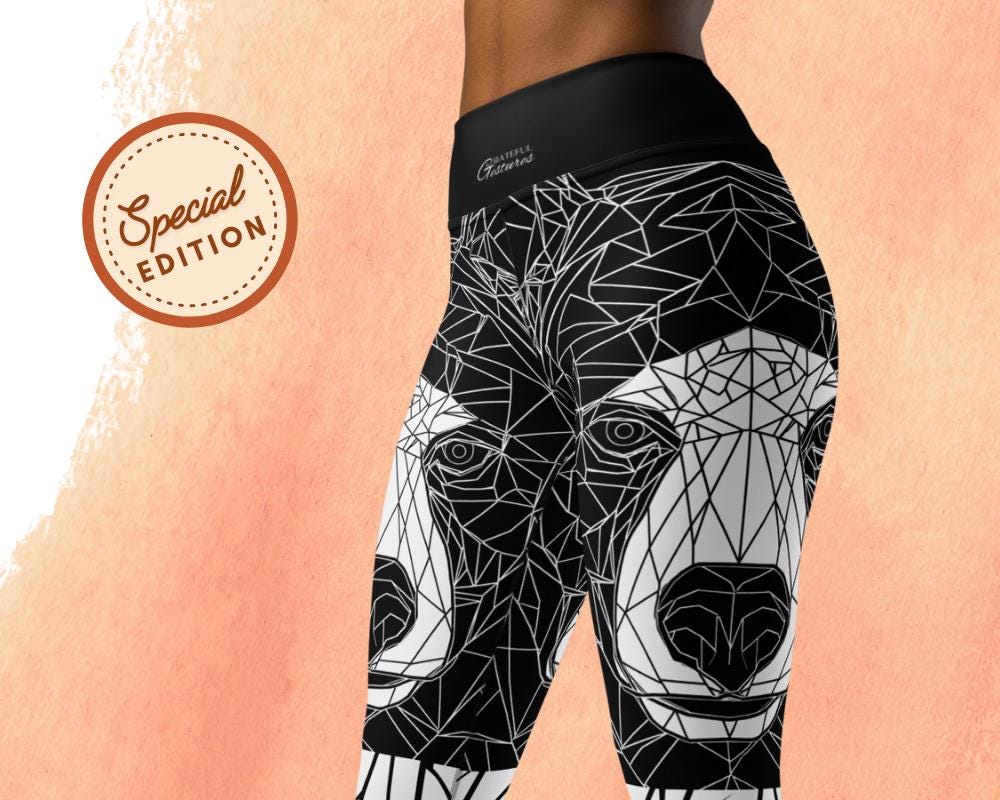 Geometric Bear AOP High-Waisted Yoga Pants