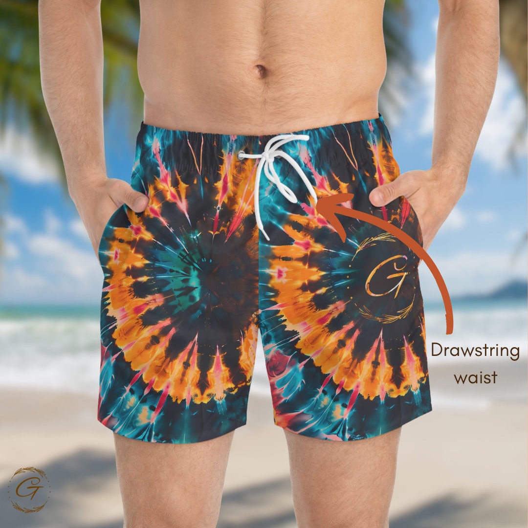 Tie Dye Vibrant AOP Swim Trunks