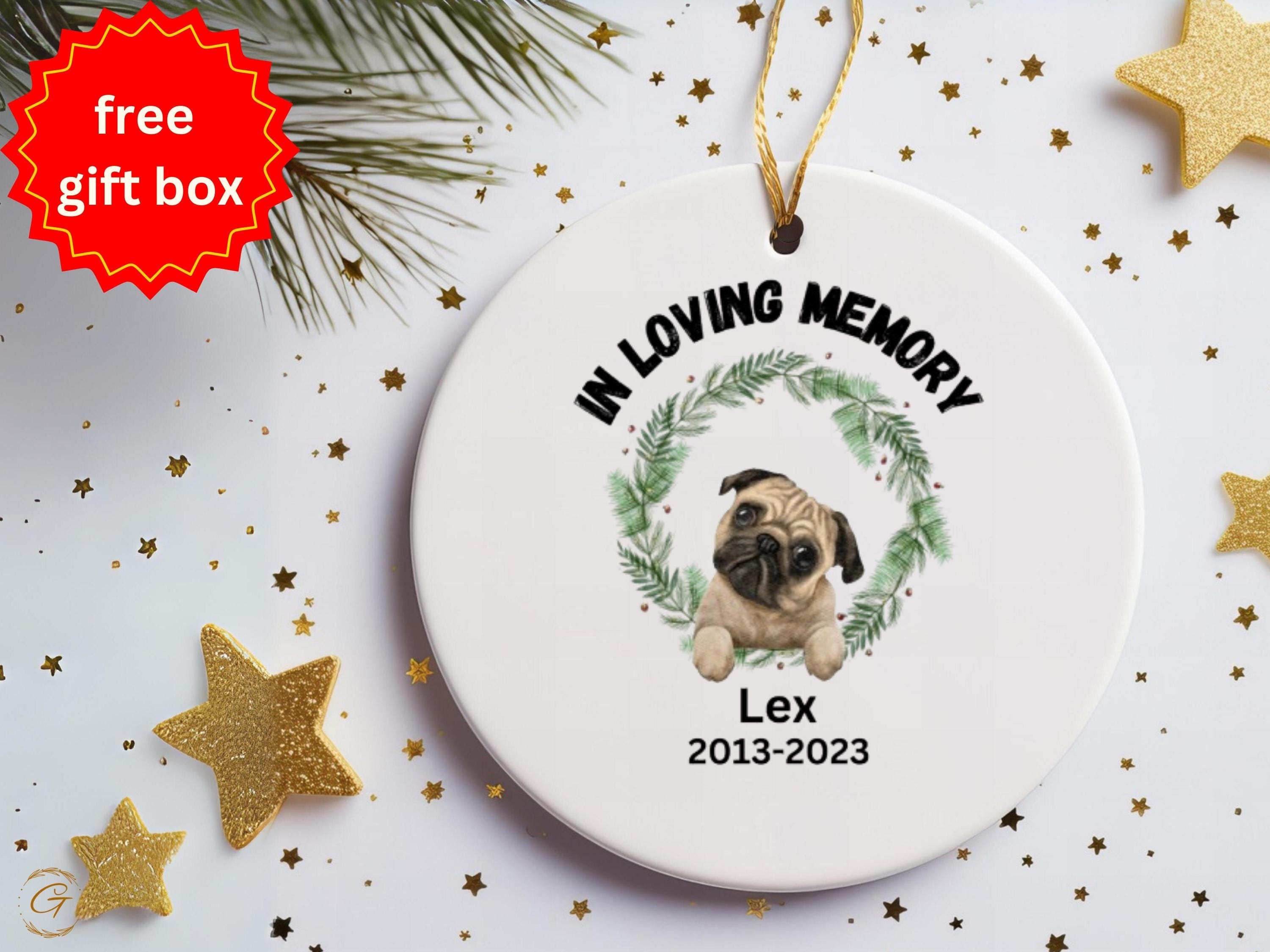 Personalized Dog Memorial Ornament for Pet Lovers, Custom Dog Remembrance Gifts, Personalized Pet Loss Keepsake for Home Decorations Tribute