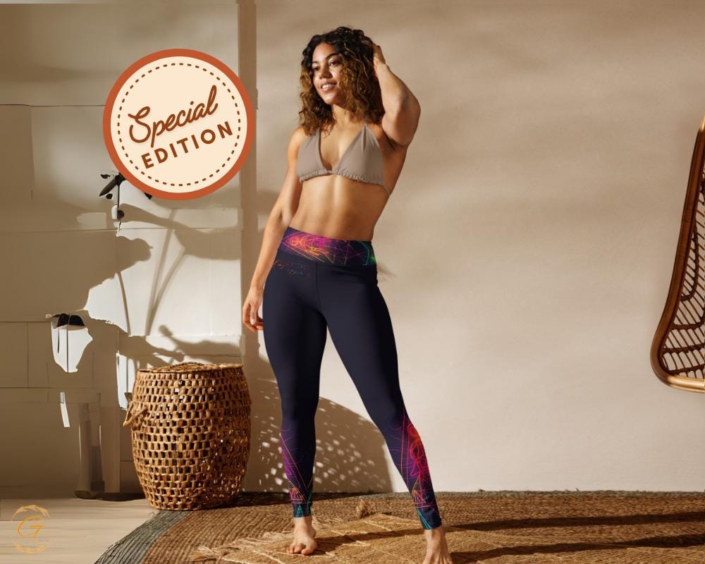 Vibrant Geometric AOP Yoga Leggings and Shorts - High-Waist, Flexible, AOP Activewear for Women, Ideal Gift for Yogis, Unique Activewear Fit