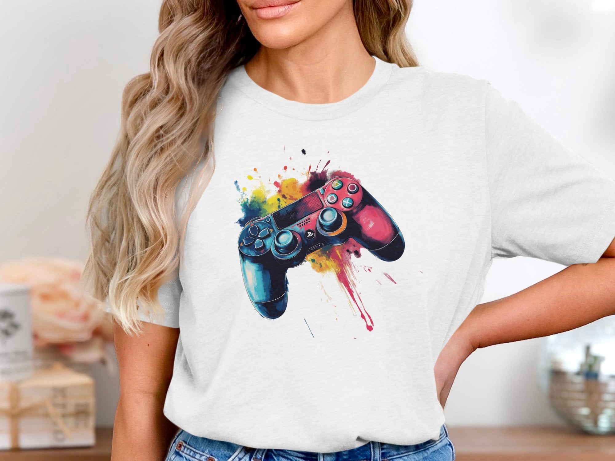 Colorful Gamer Controller Print Graphic T-shirt product