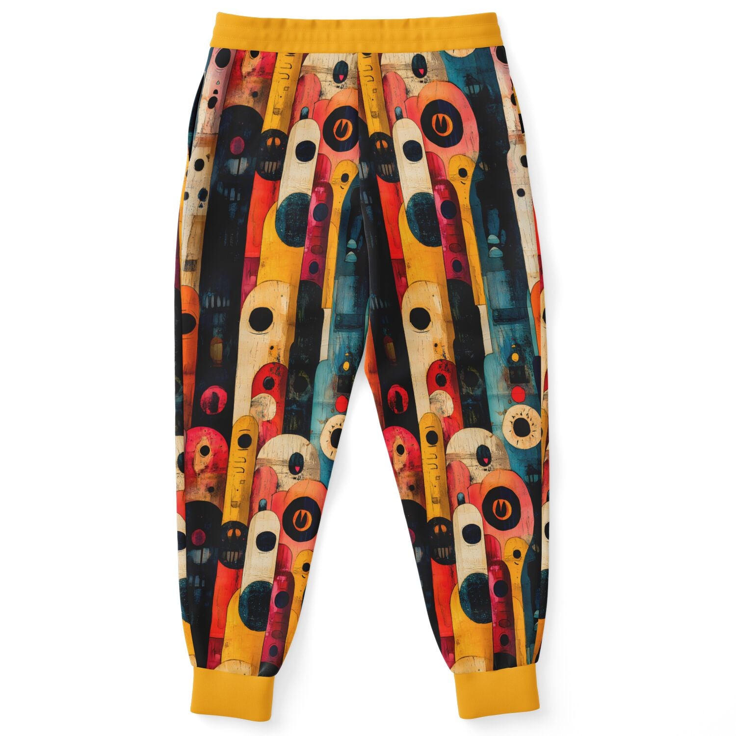 Abstract Retro Art Joggers – Bold Colorful Sweatpants for Men & Women
