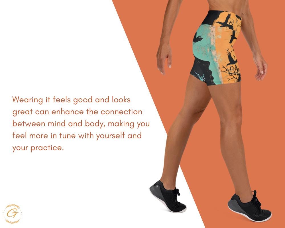 Crow Tree AOP Yoga Shorts High-Waisted Halloween Activewear