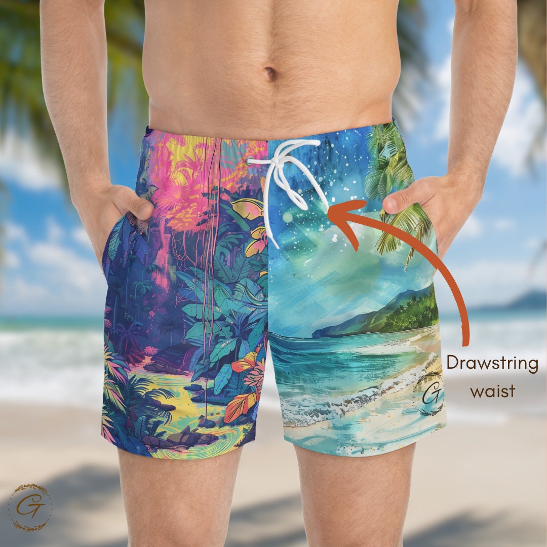 Tropical Rainforest & Beach Swim Shorts