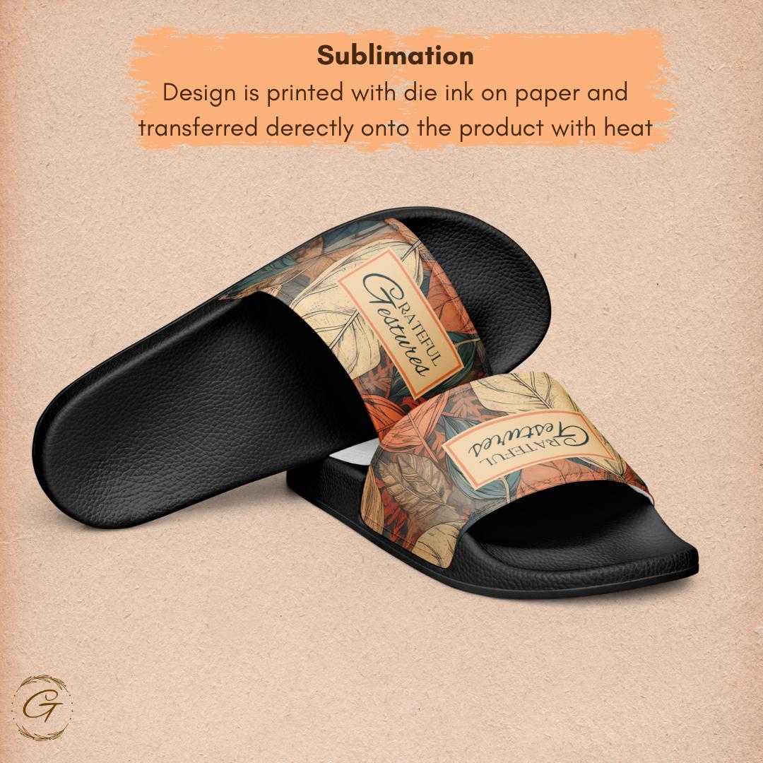 Men’s Pastel Earth Floral Slides